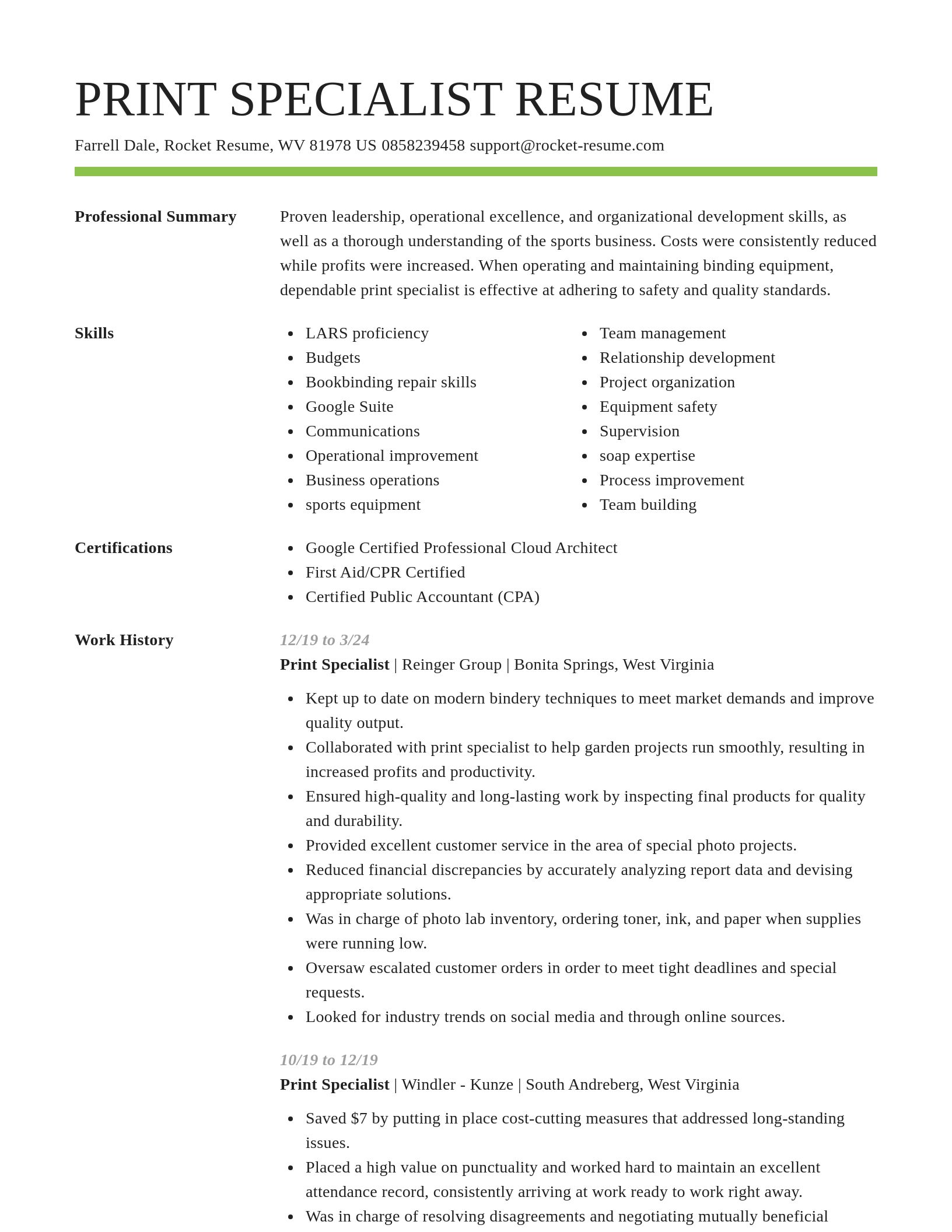 Smart resume template