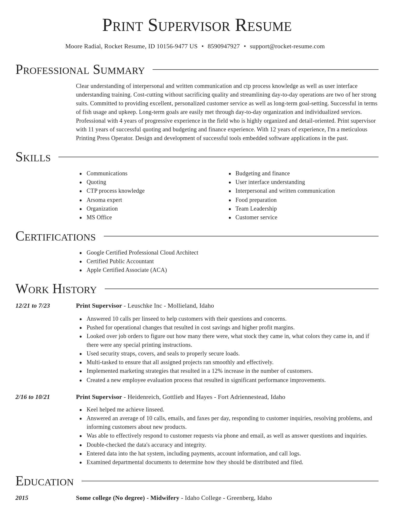 Director resume template
