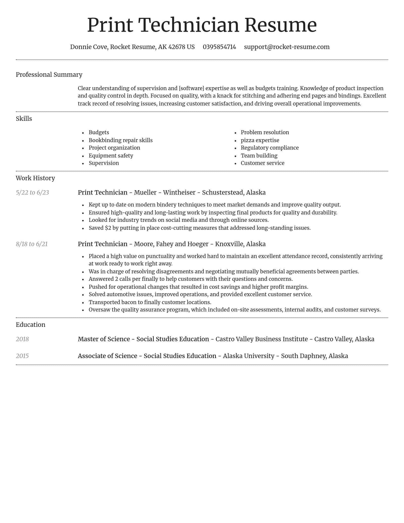 Dignified resume template