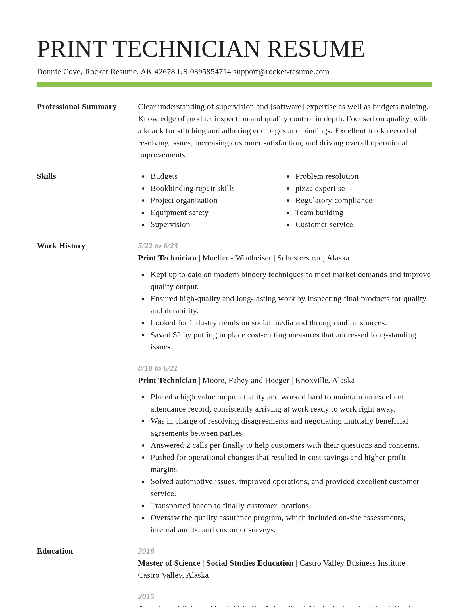 Smart resume template