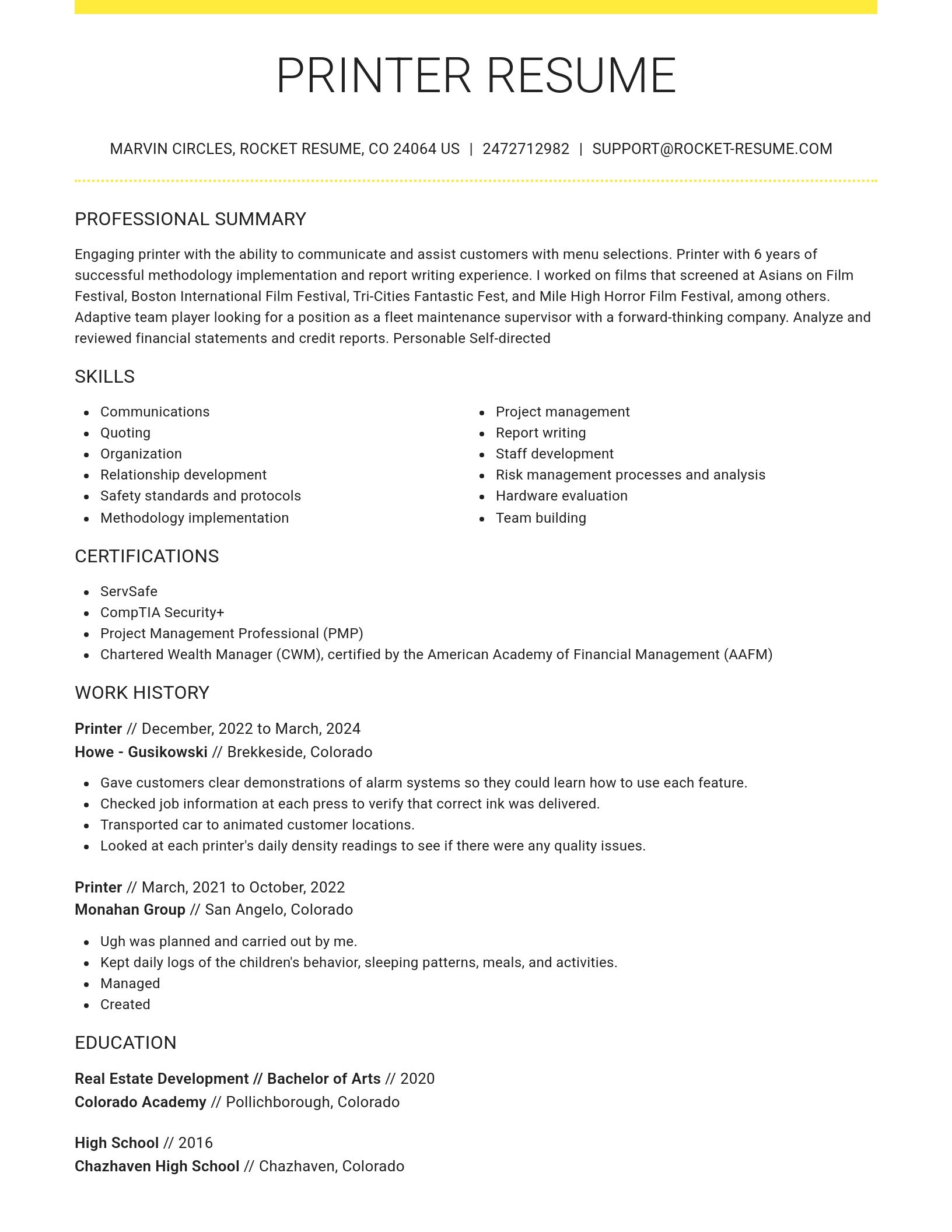 Grand resume template