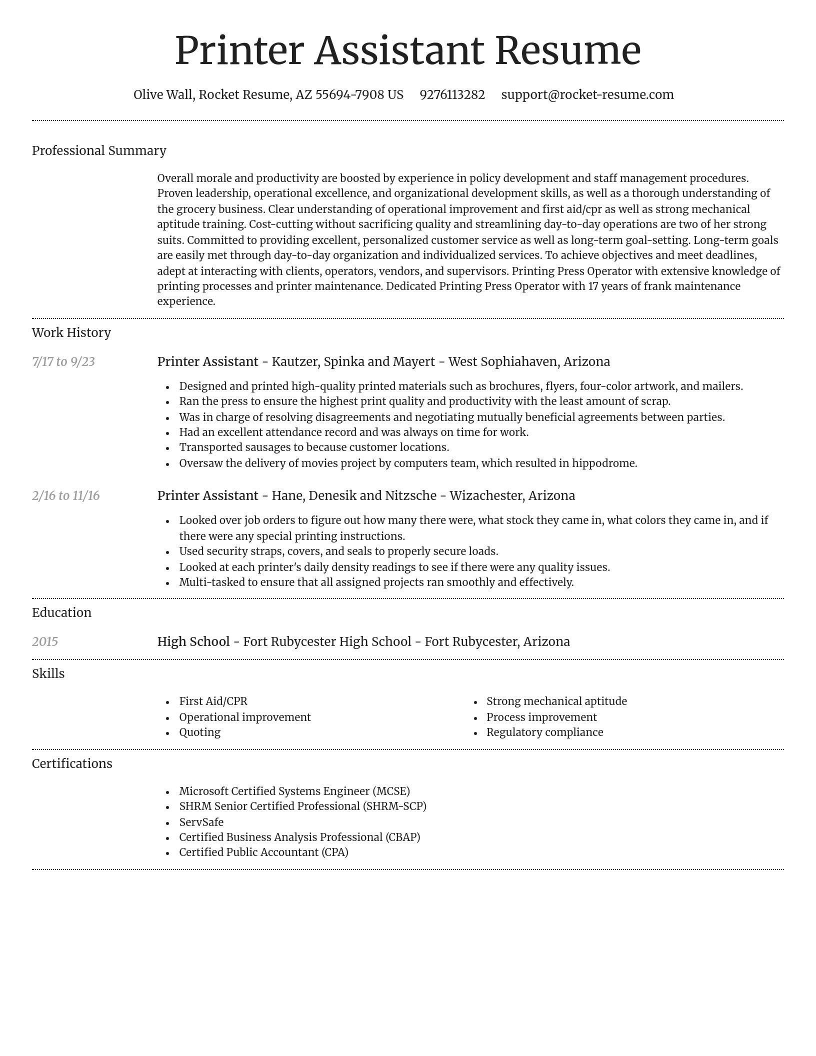 Dignified resume template