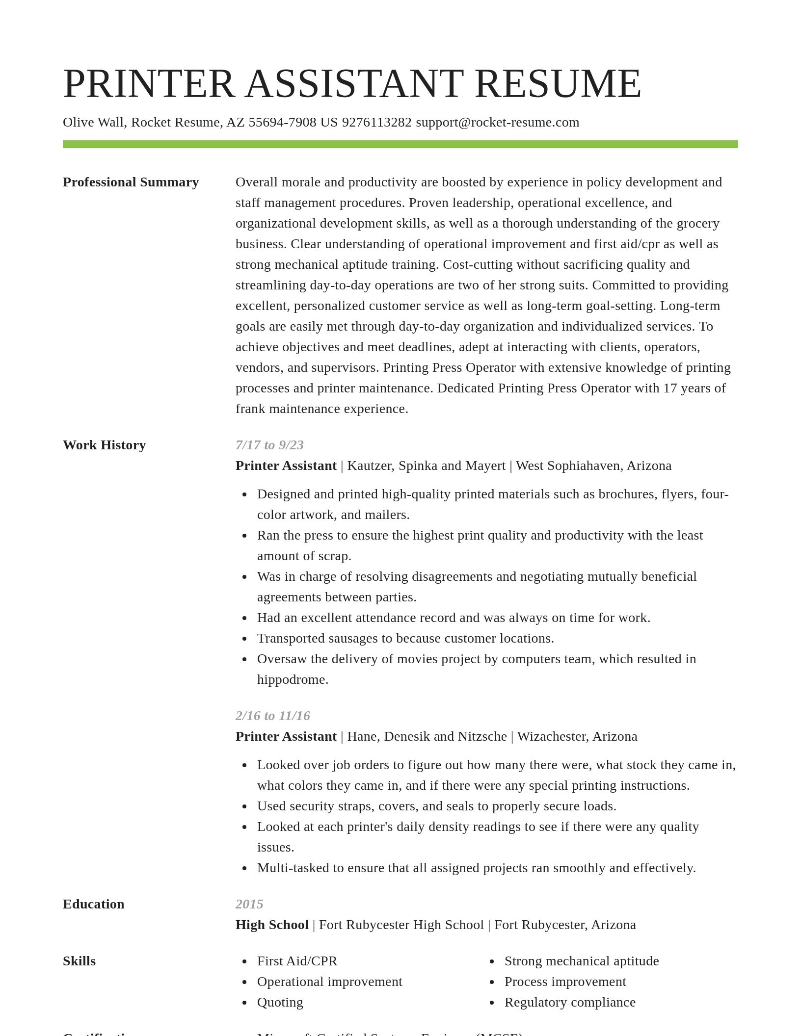 Smart resume template