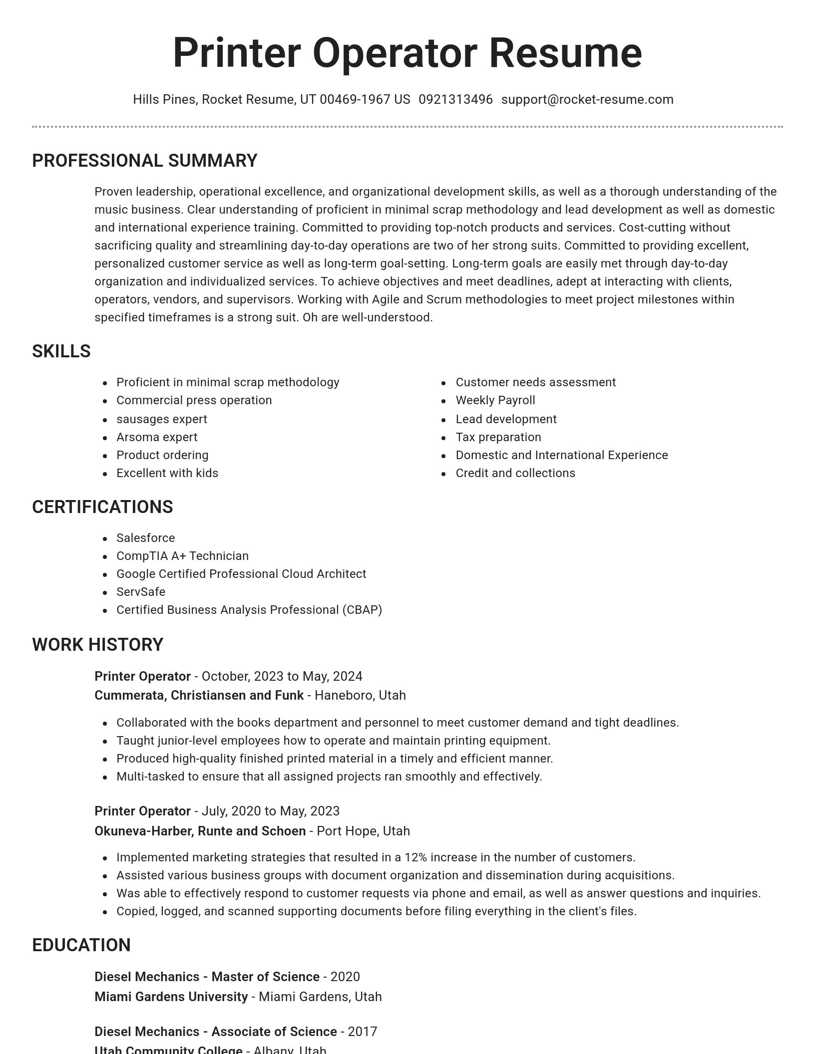 Brilliant resume template