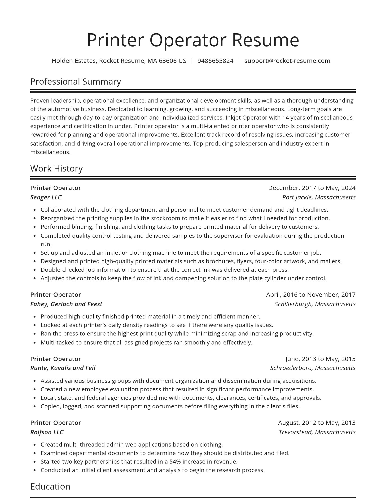 Spotlight resume template