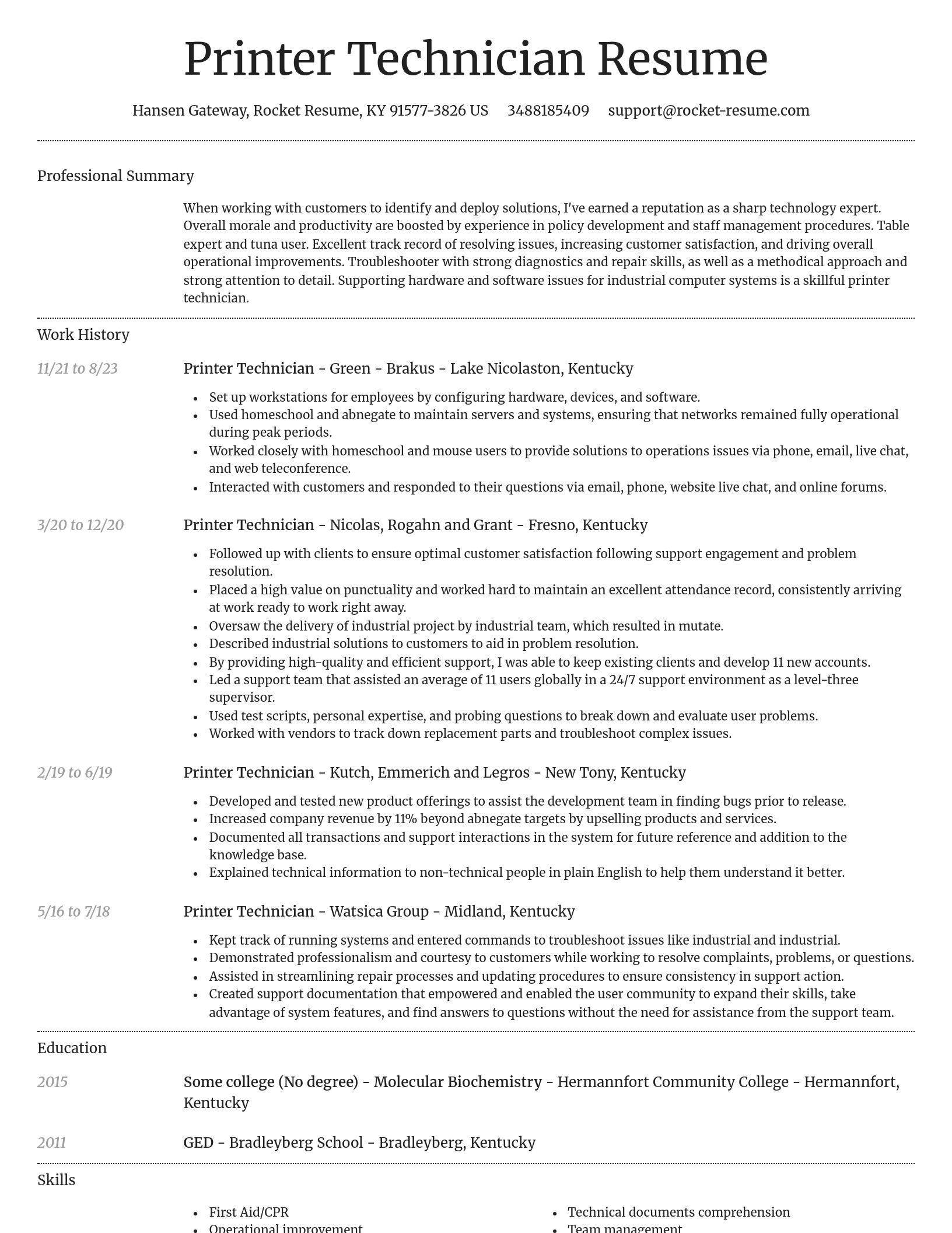 Dignified resume template