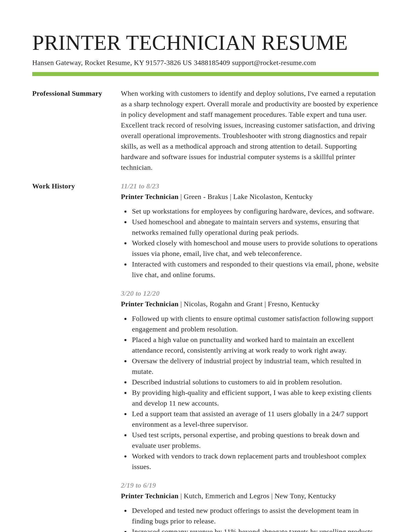 Smart resume template