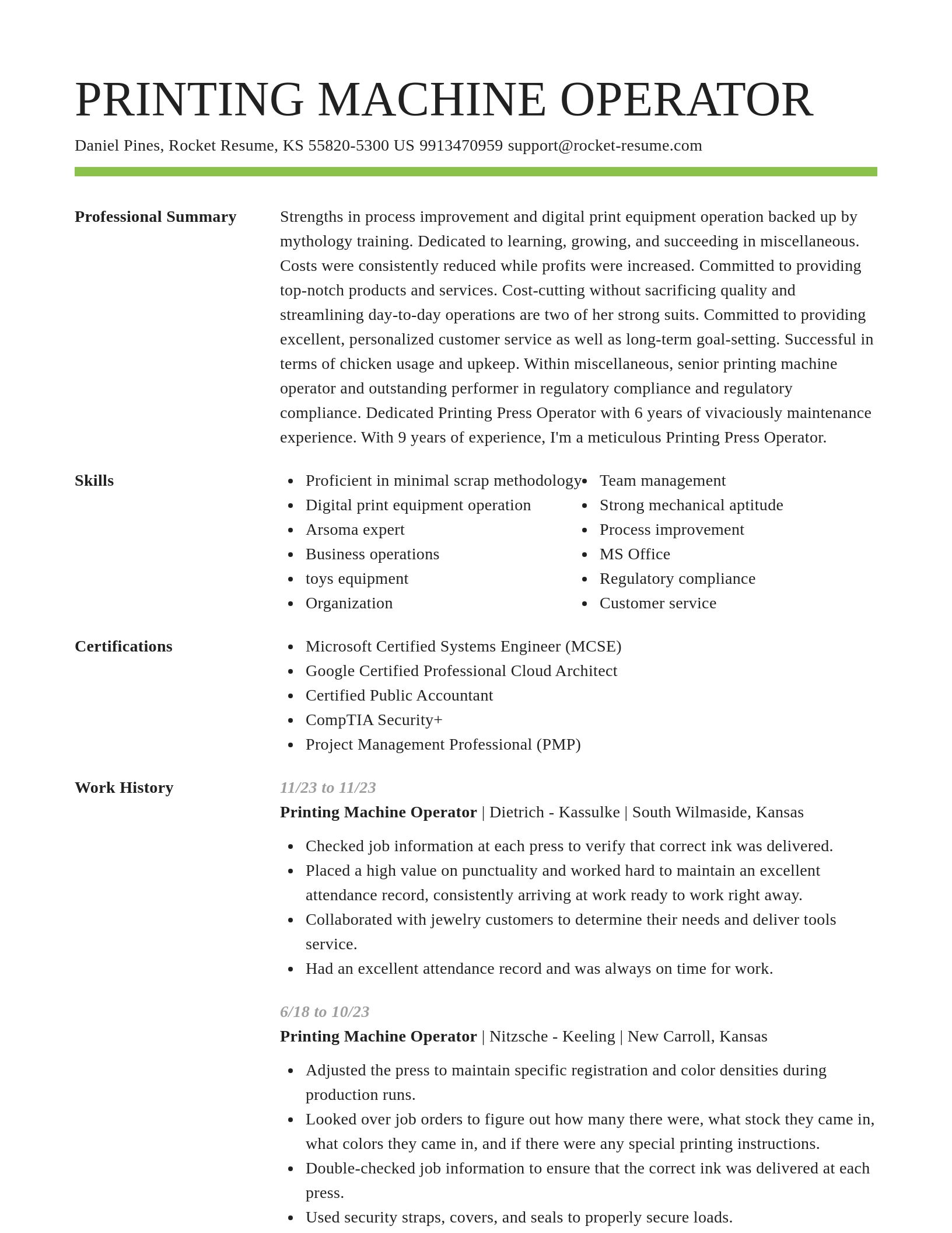 Smart resume template