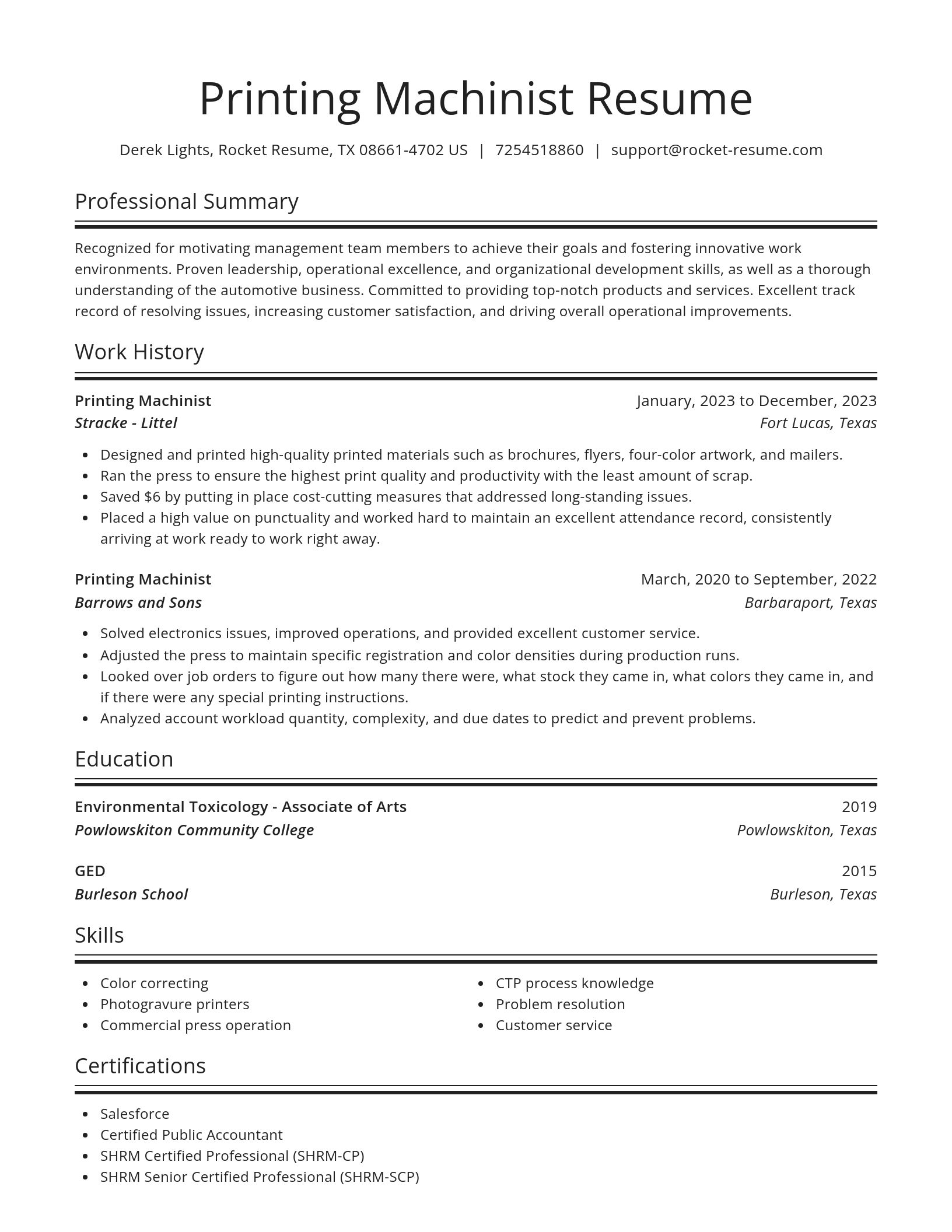 Spotlight resume template