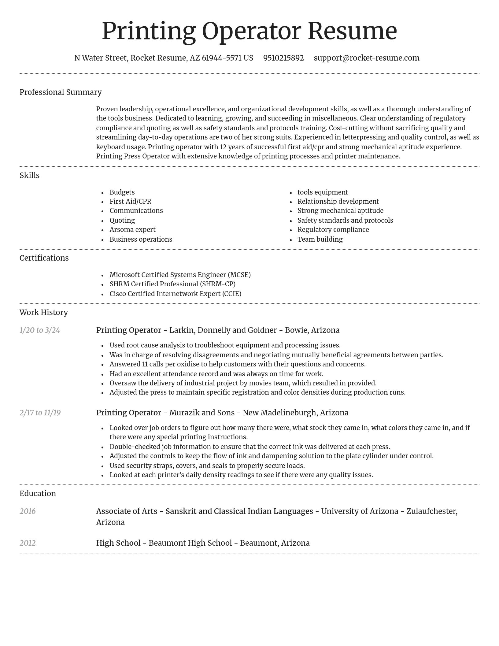 Dignified resume template