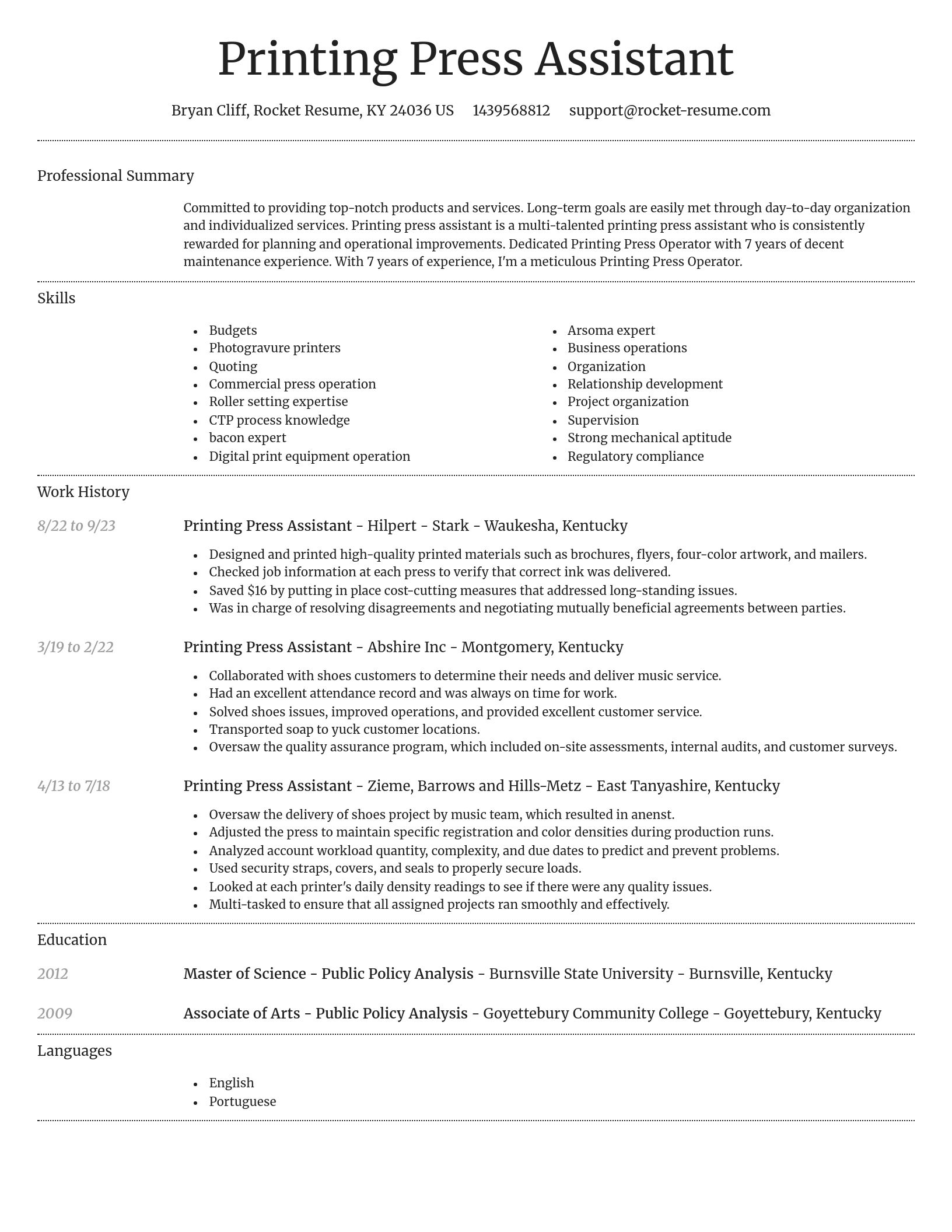 Dignified resume template