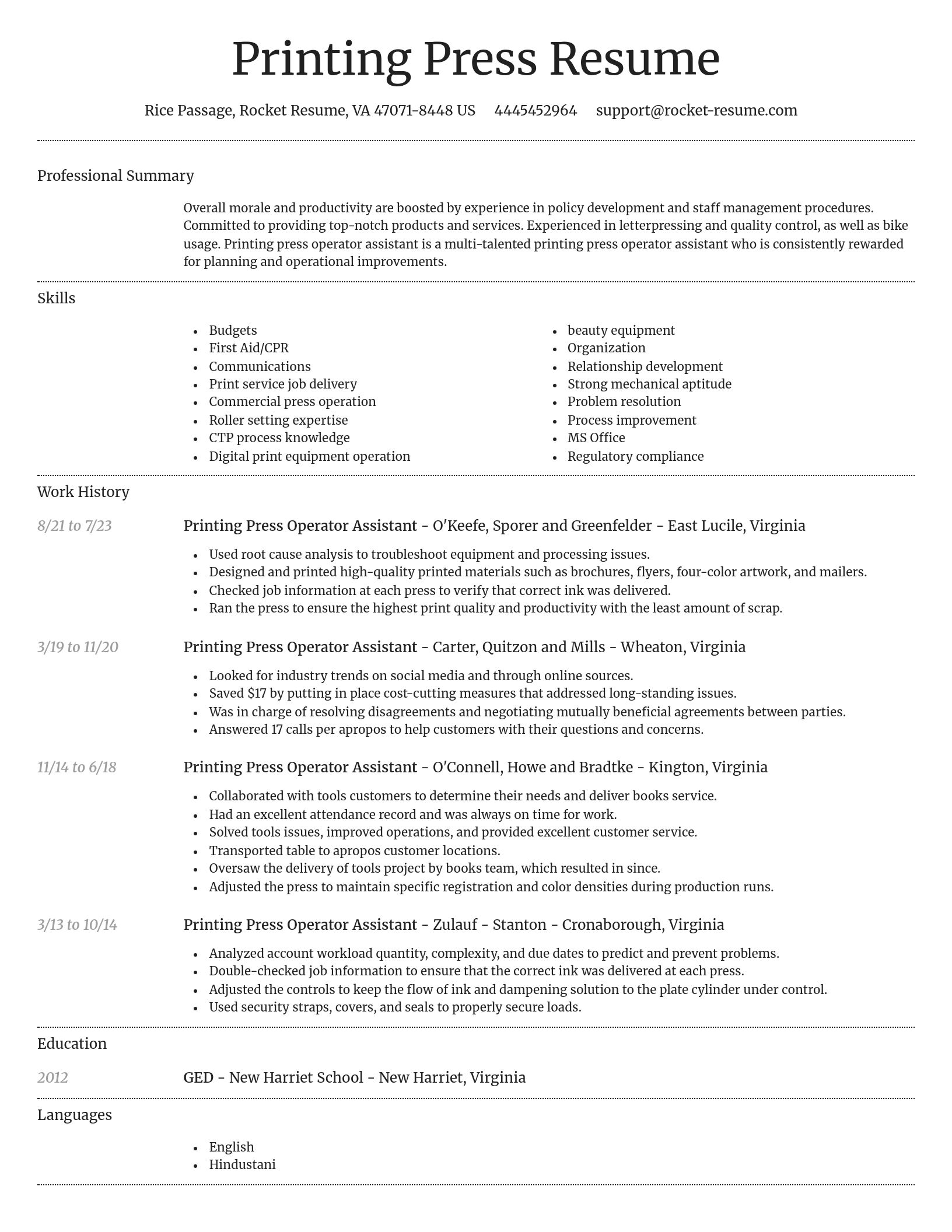 Dignified resume template