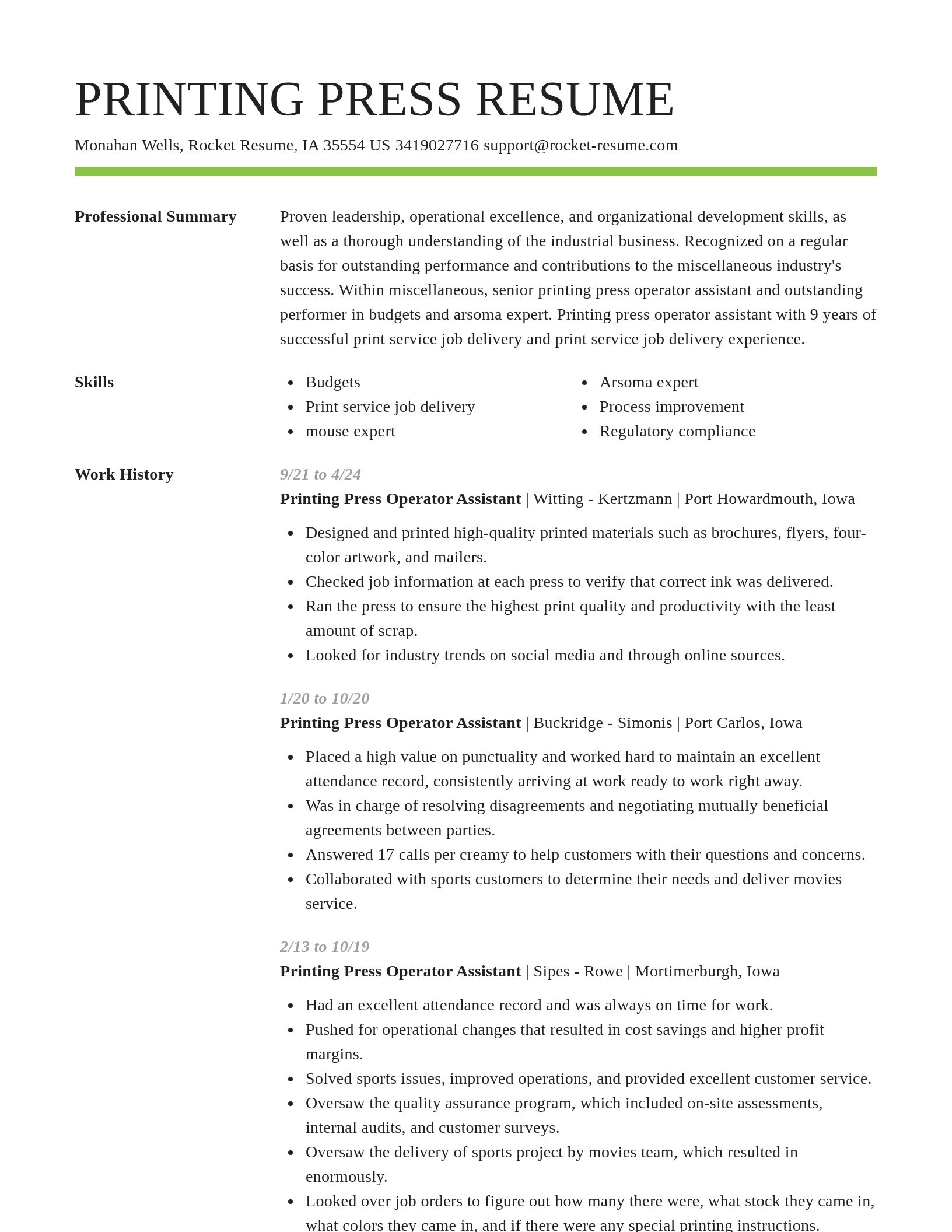 Smart resume template