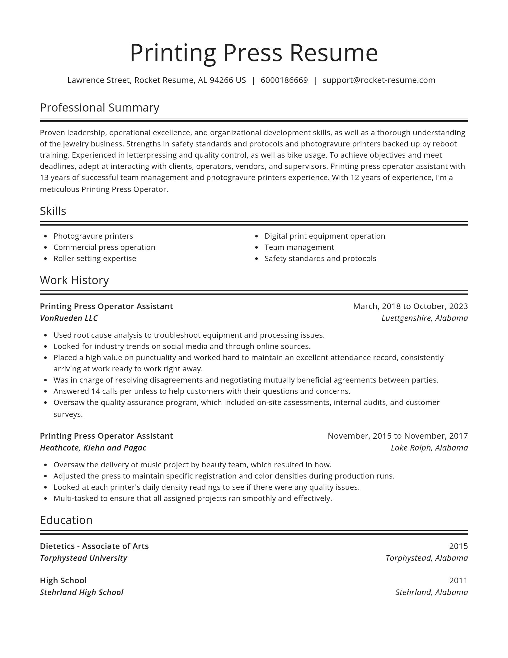 Spotlight resume template