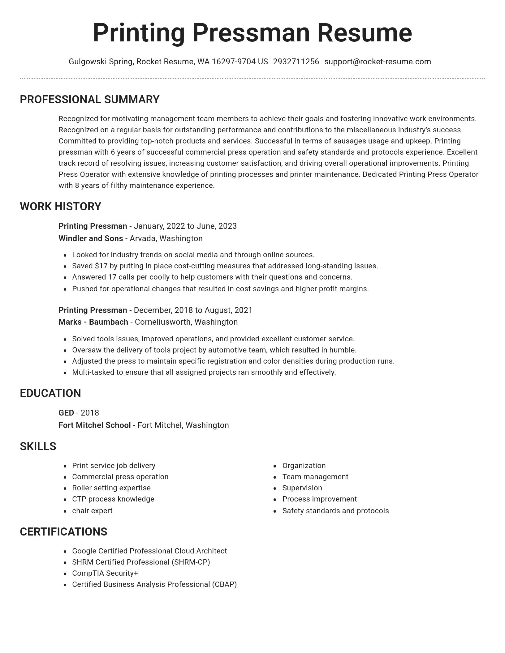 Brilliant resume template
