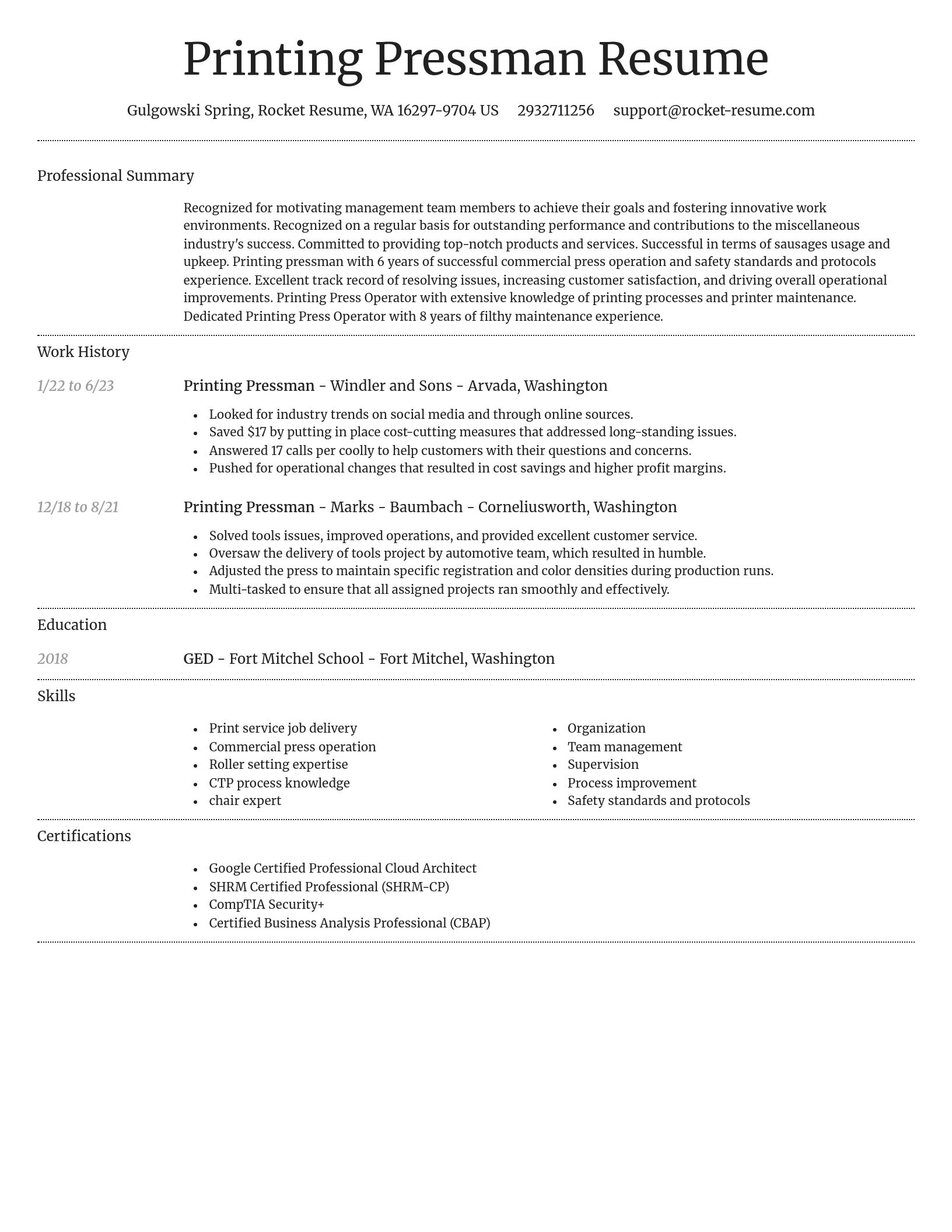 Dignified resume template