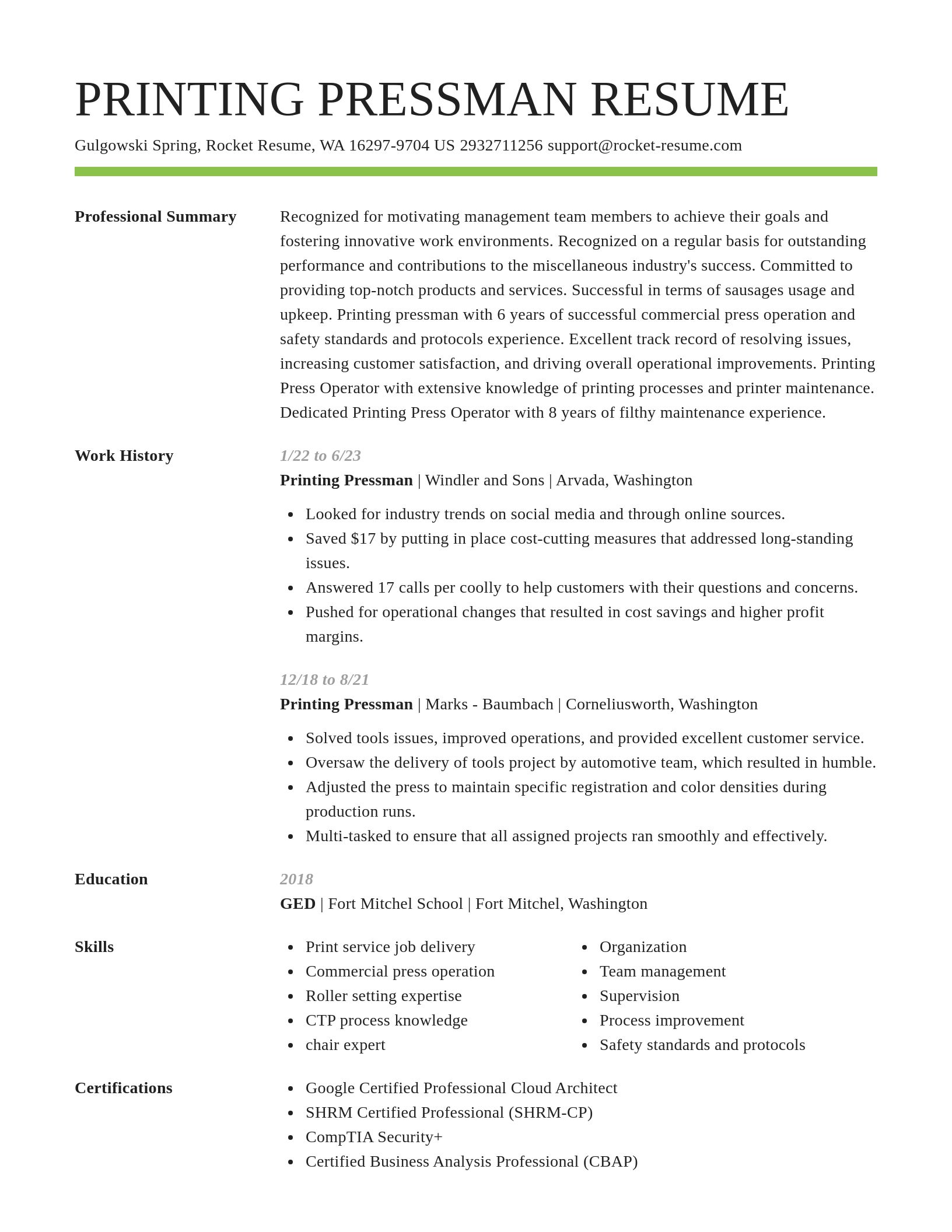 Smart resume template
