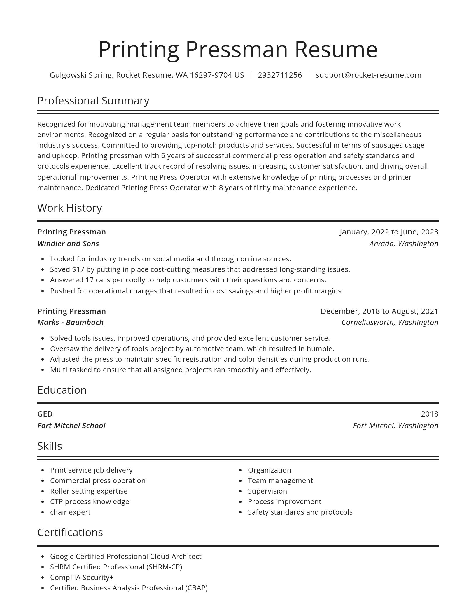 Spotlight resume template