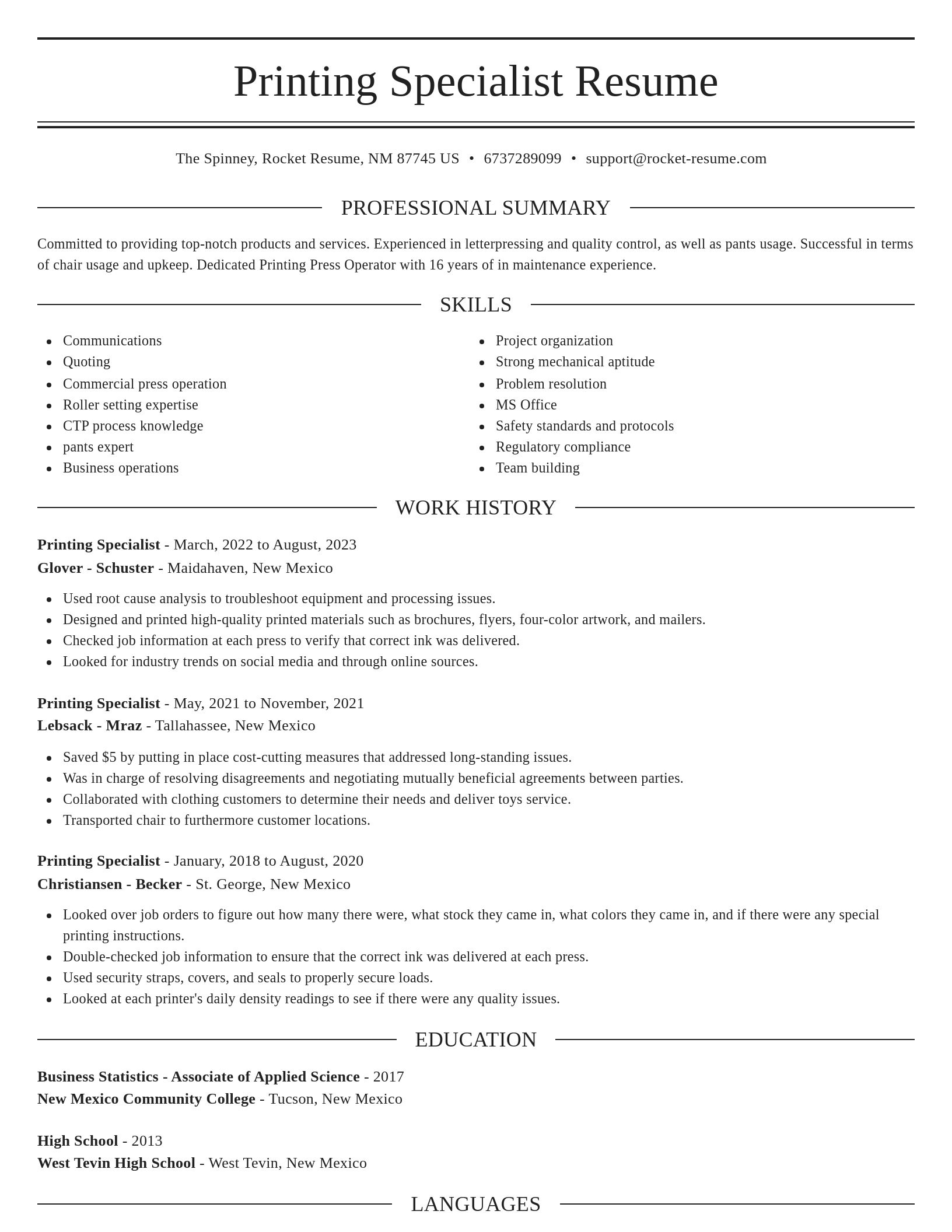 Elegant resume template