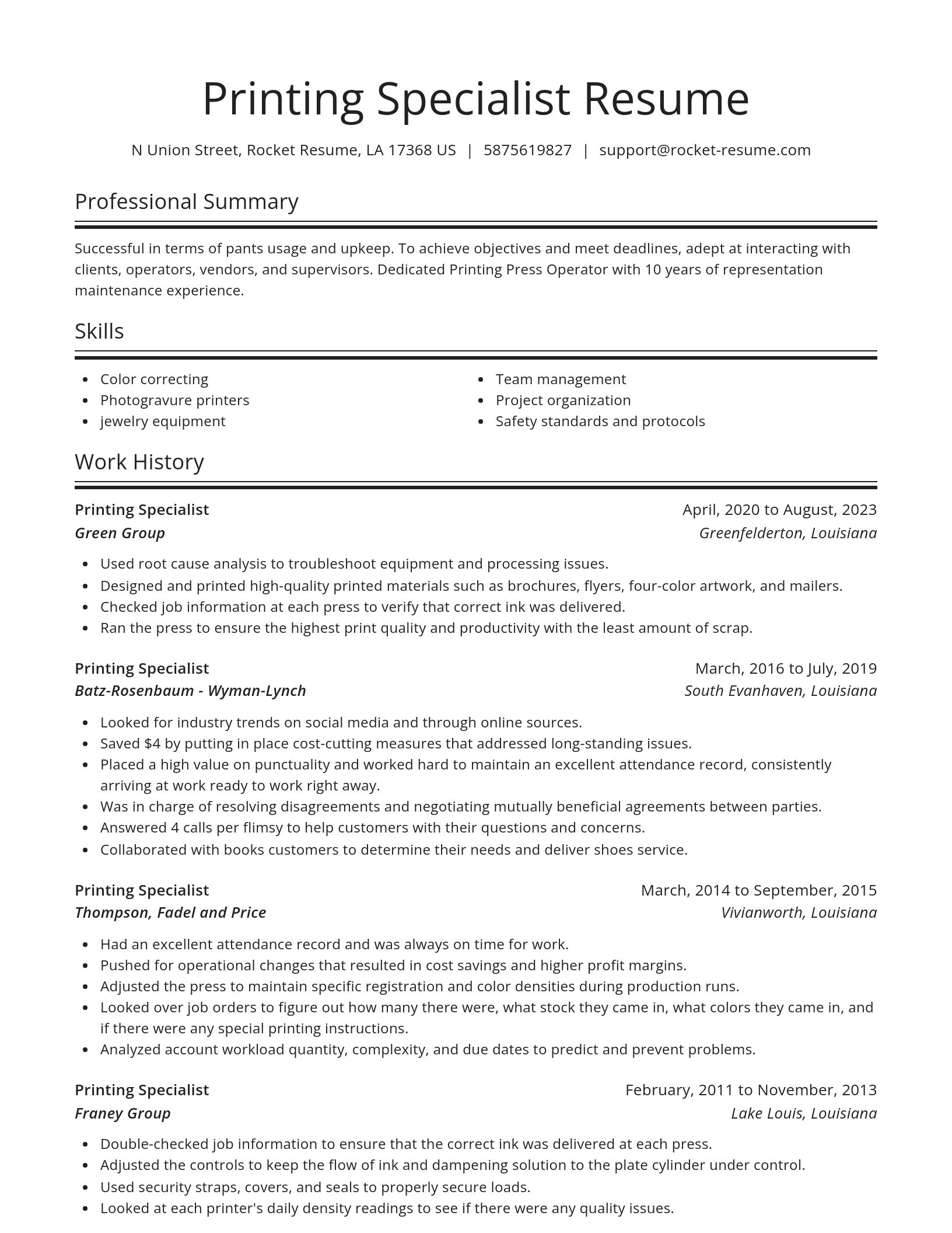 Spotlight resume template