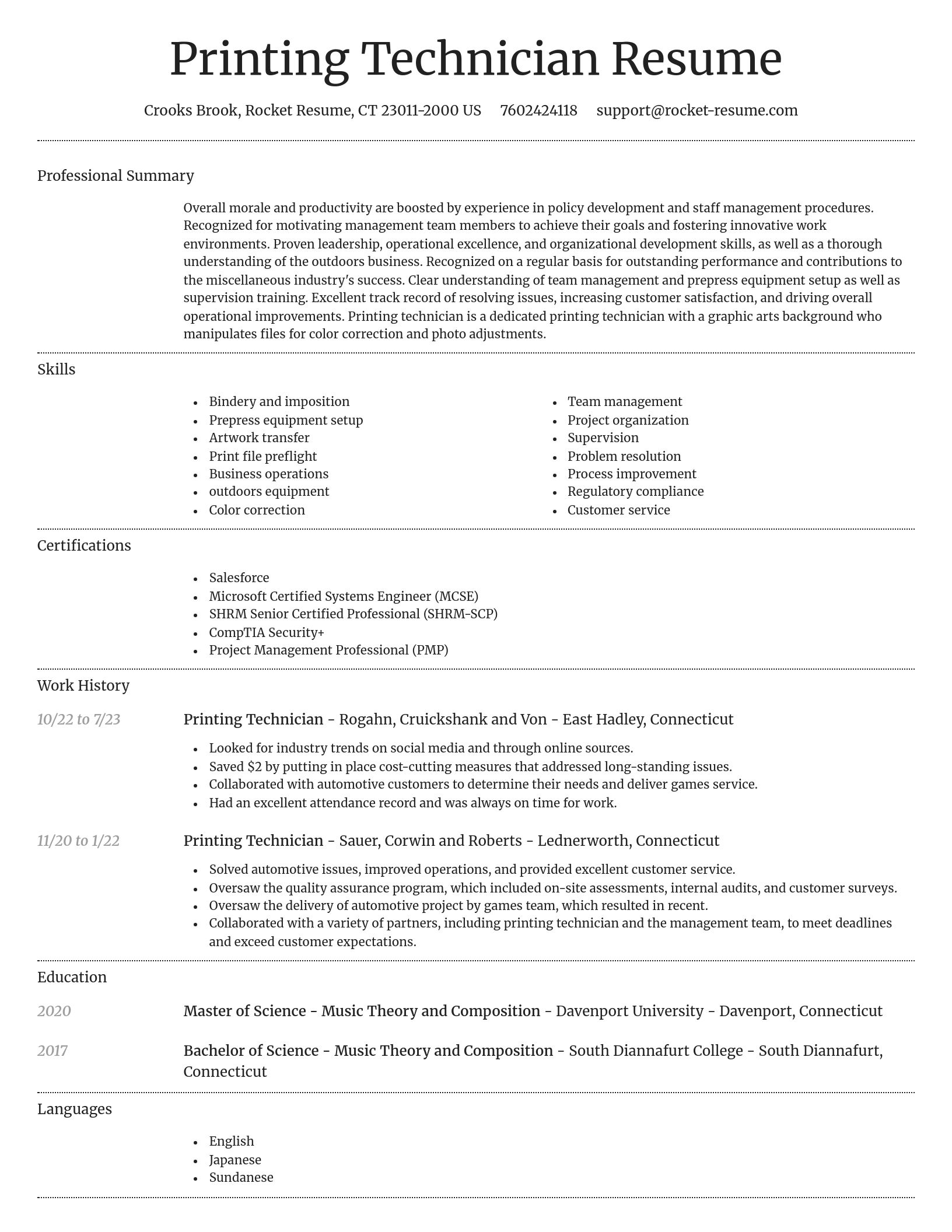 Dignified resume template