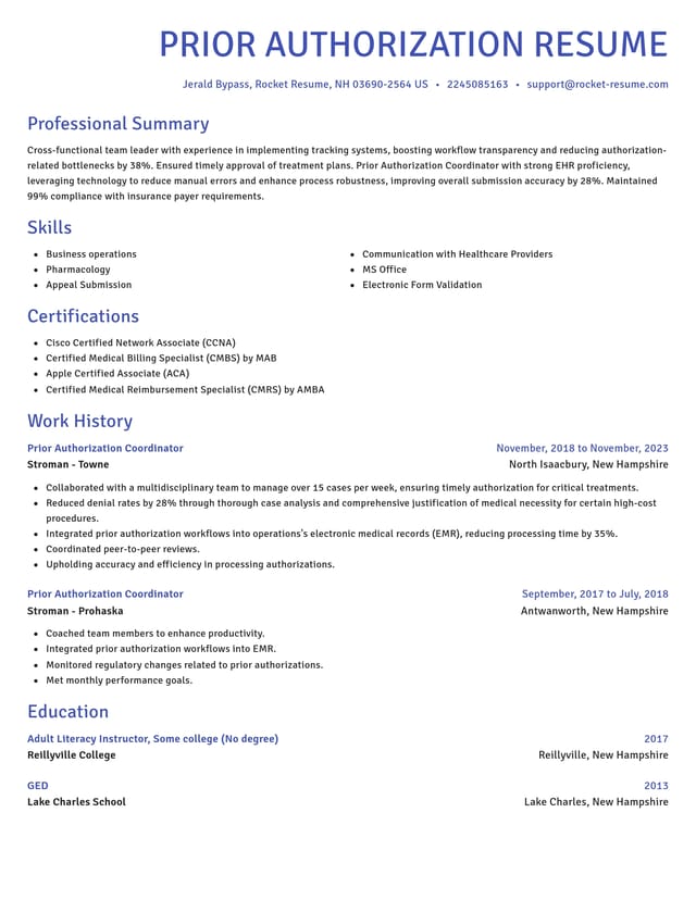 Novel resume template