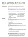 Prior Authorization Pharmacy Technician resume template