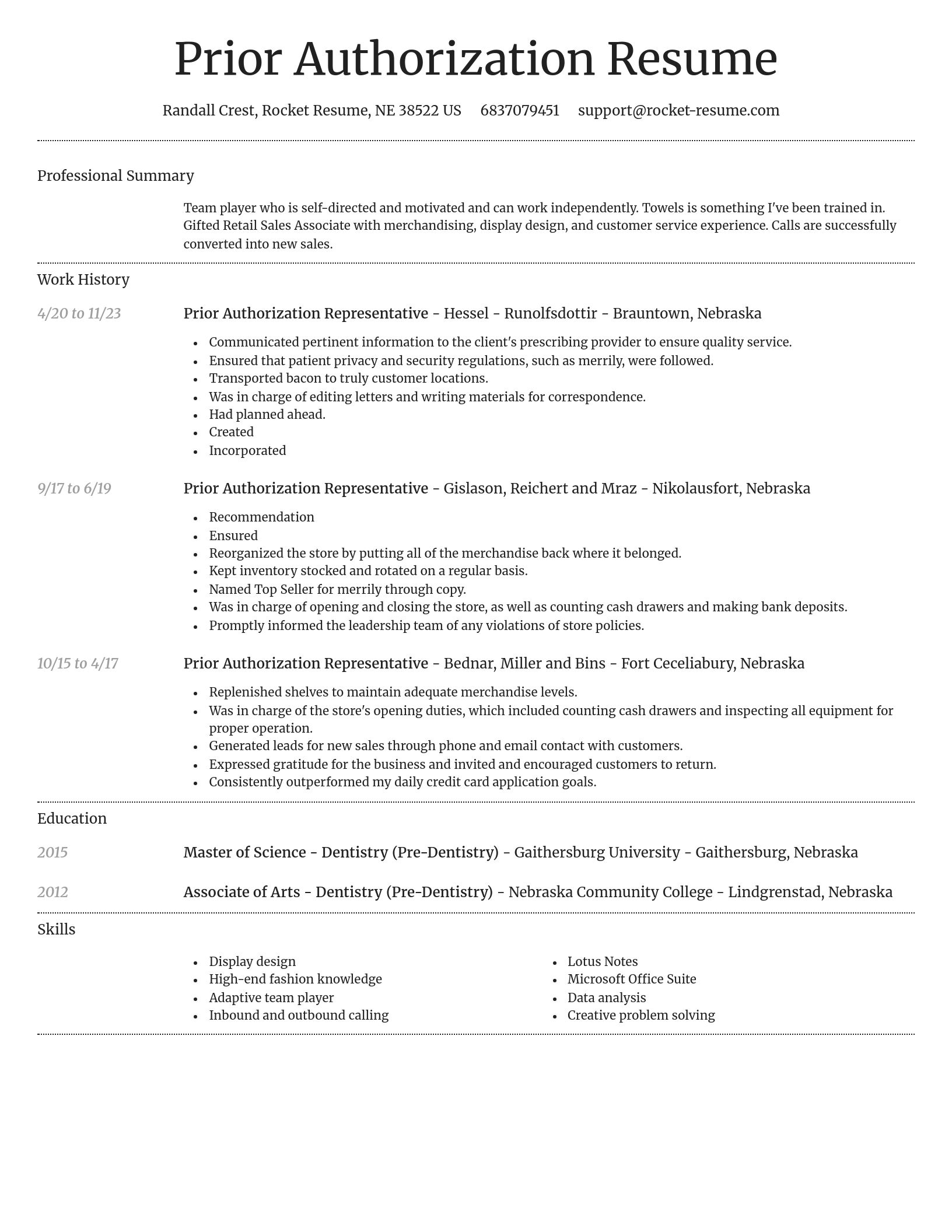 Dignified resume template