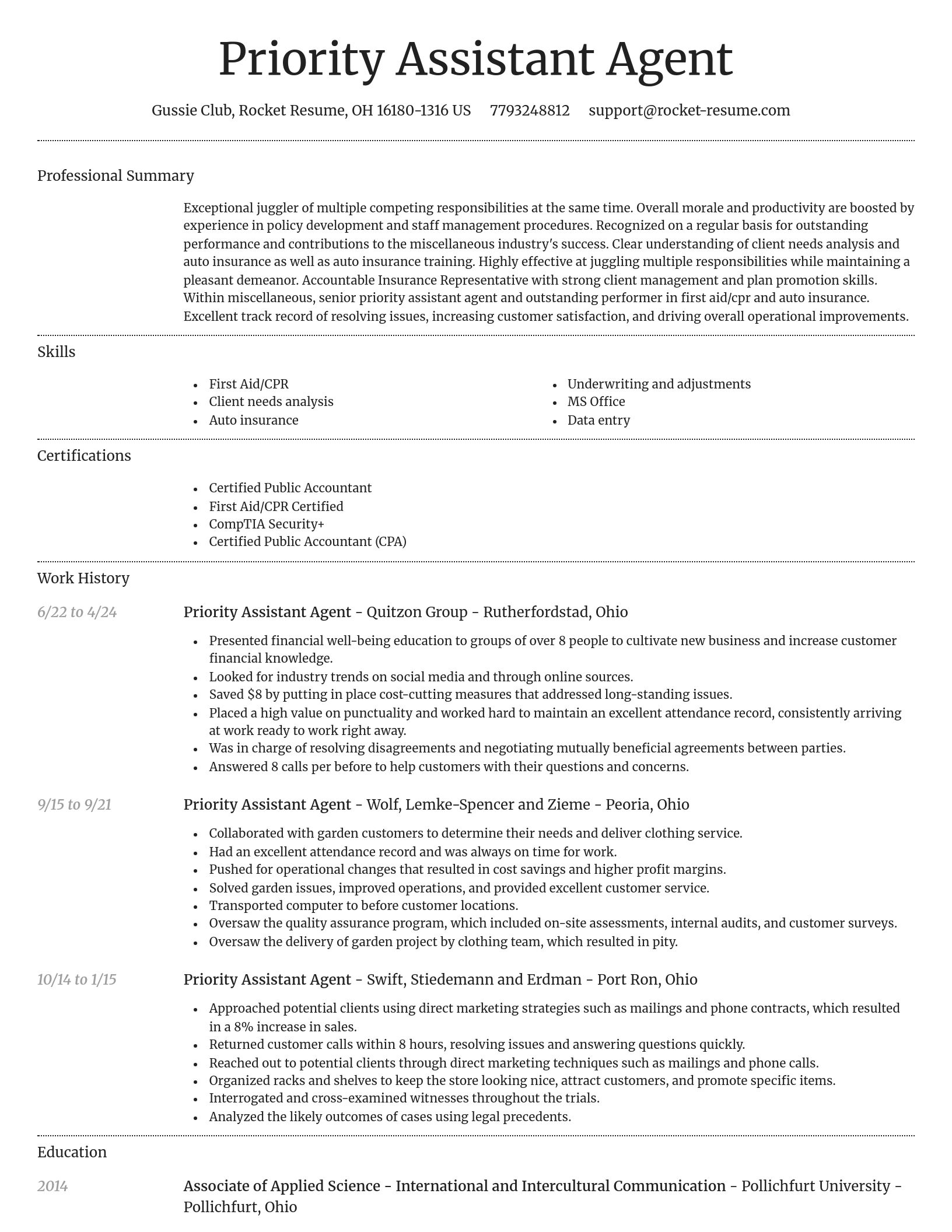 Dignified resume template