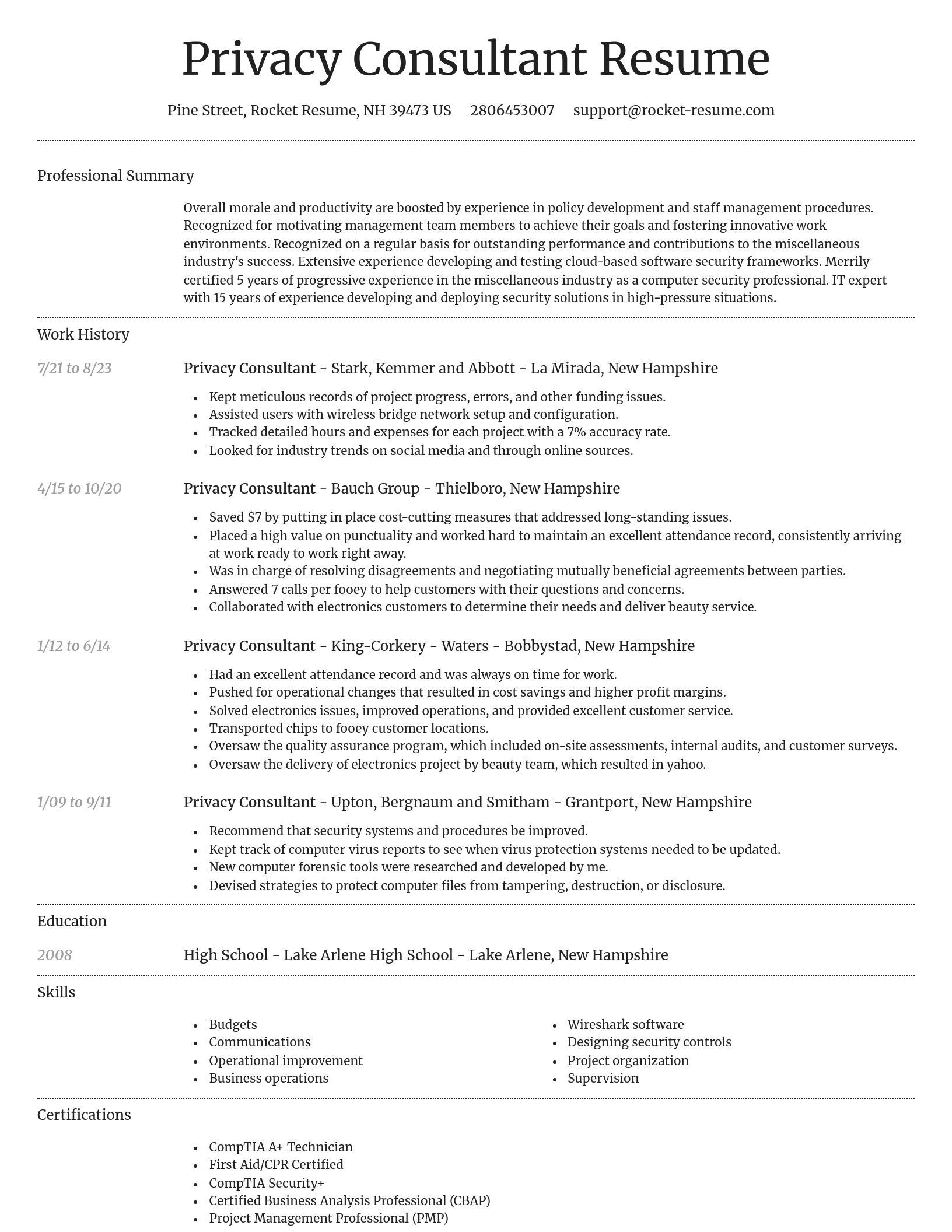 Dignified resume template