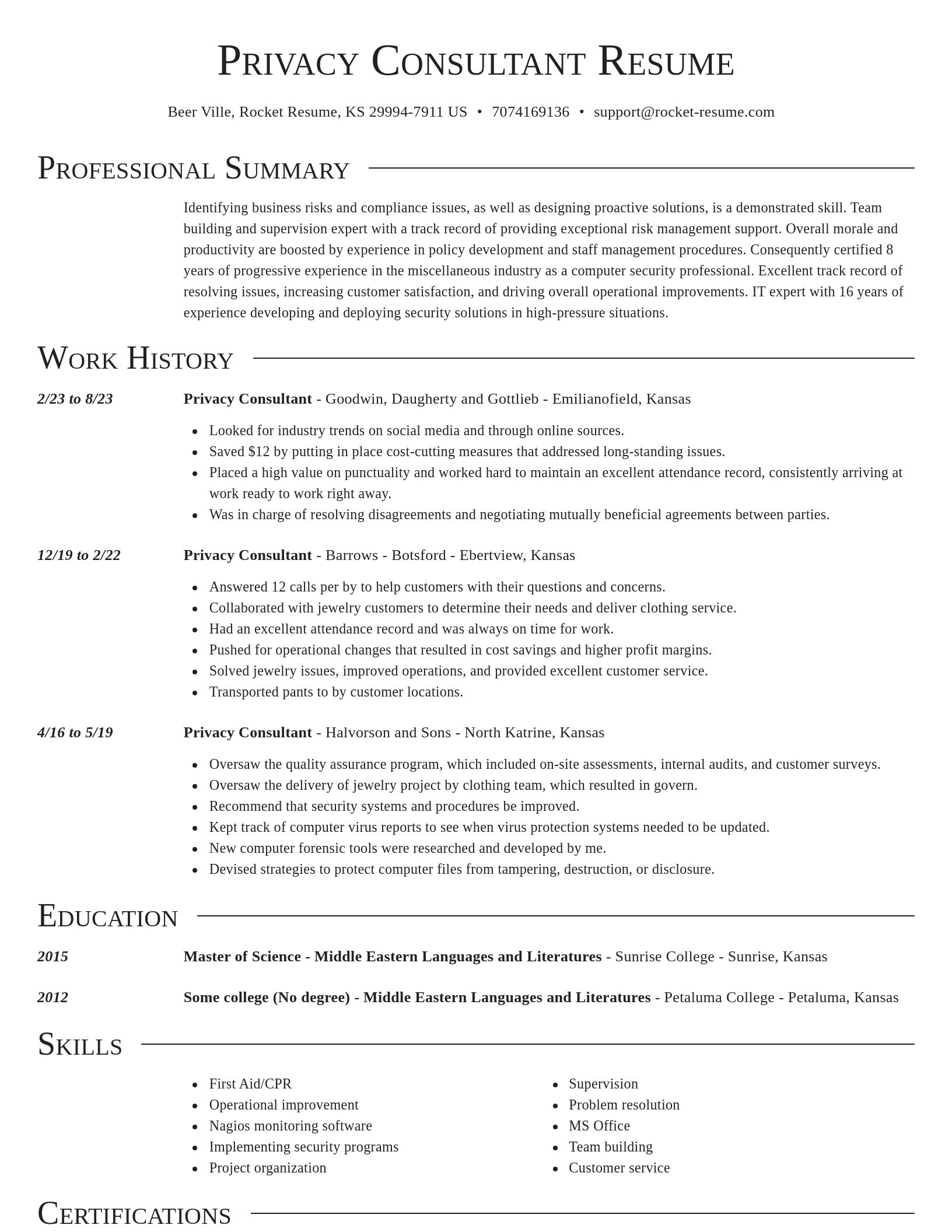 Director resume template