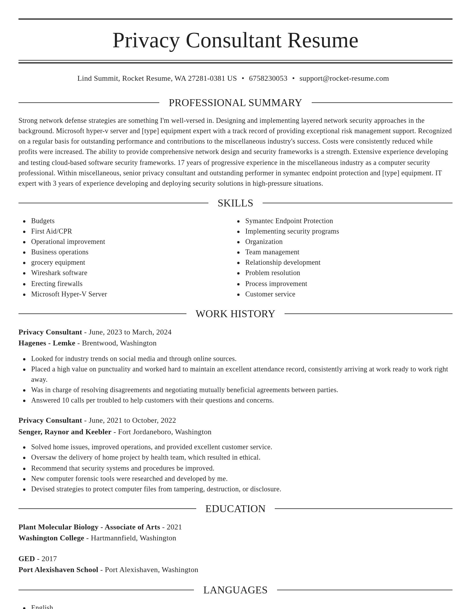 Elegant resume template