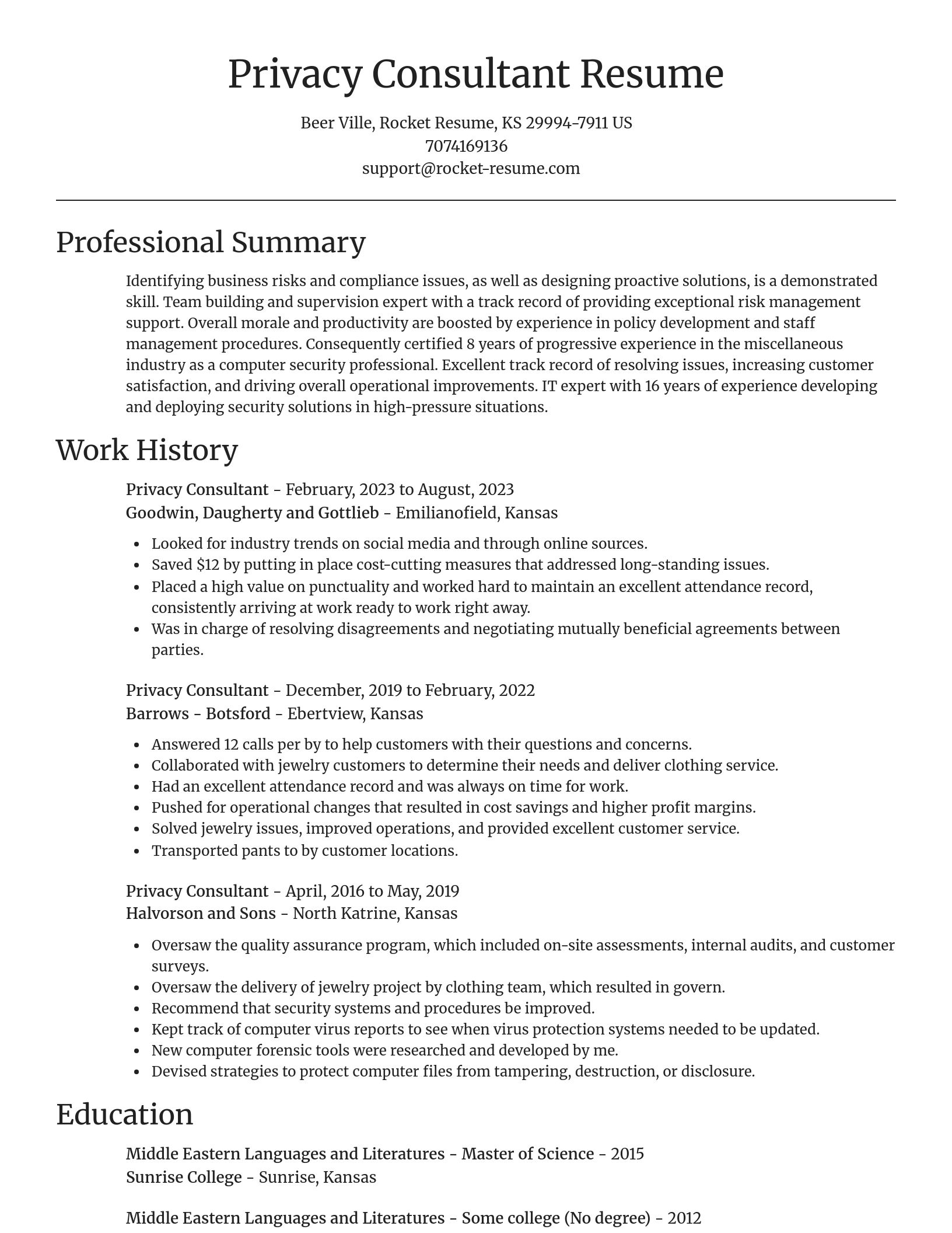 Focal Point resume template