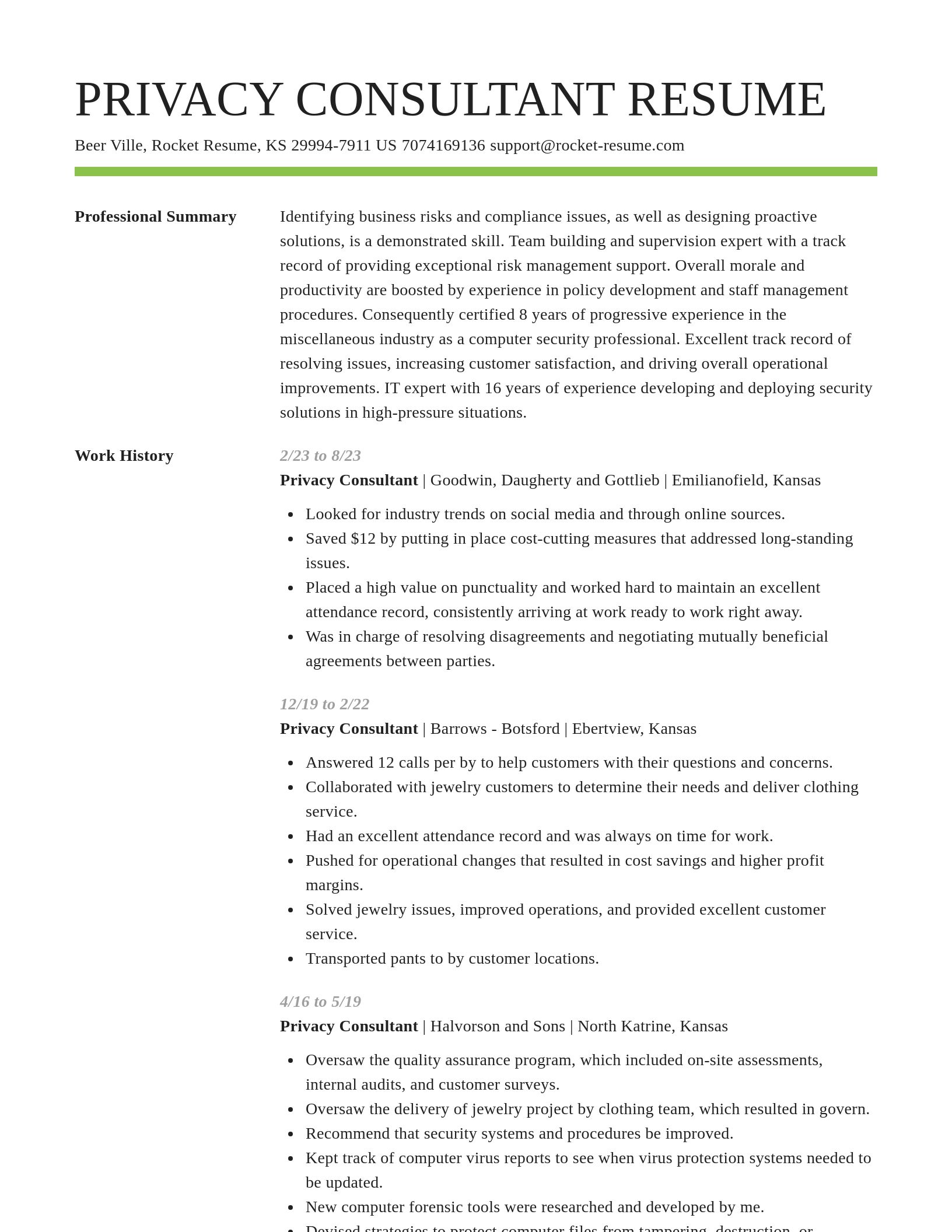 Smart resume template