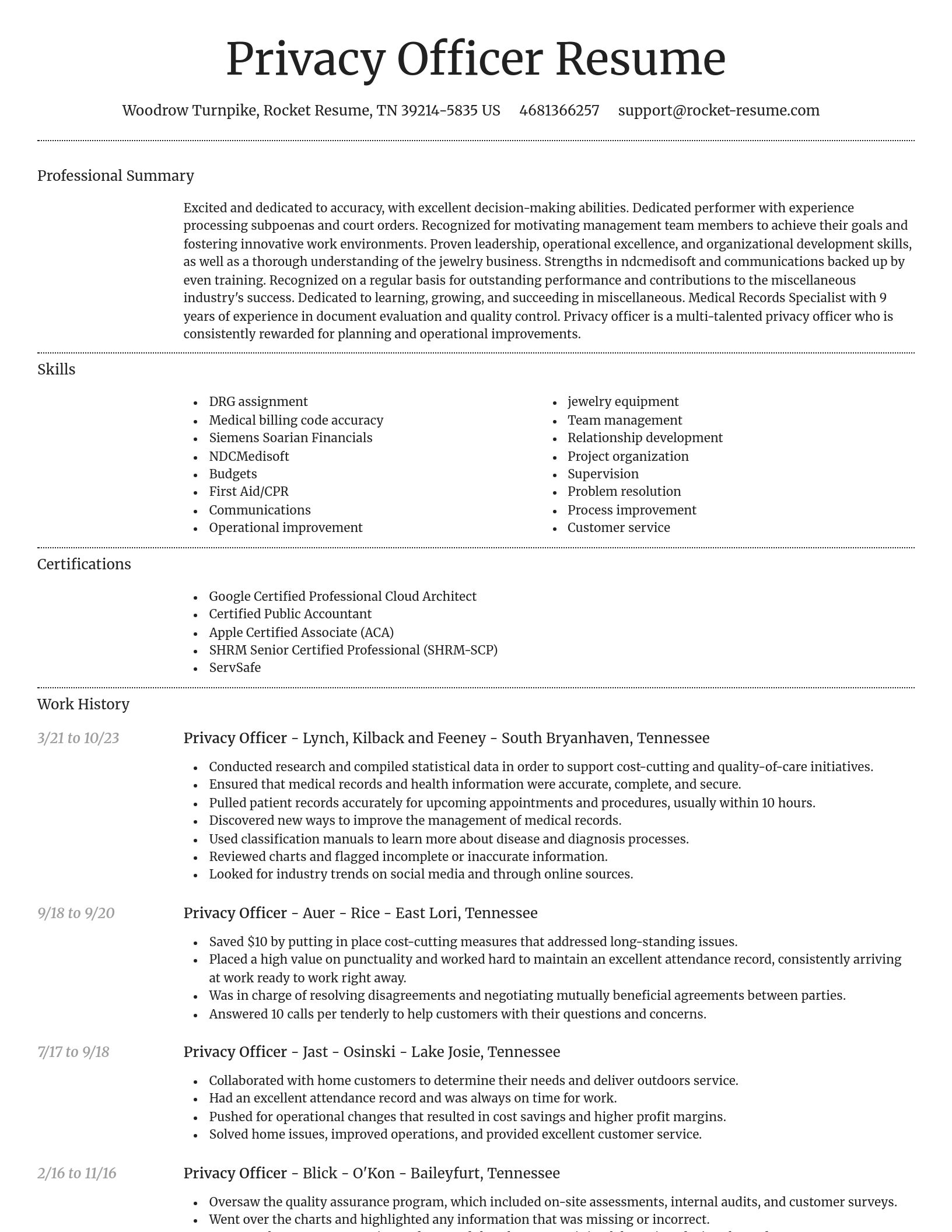 Dignified resume template