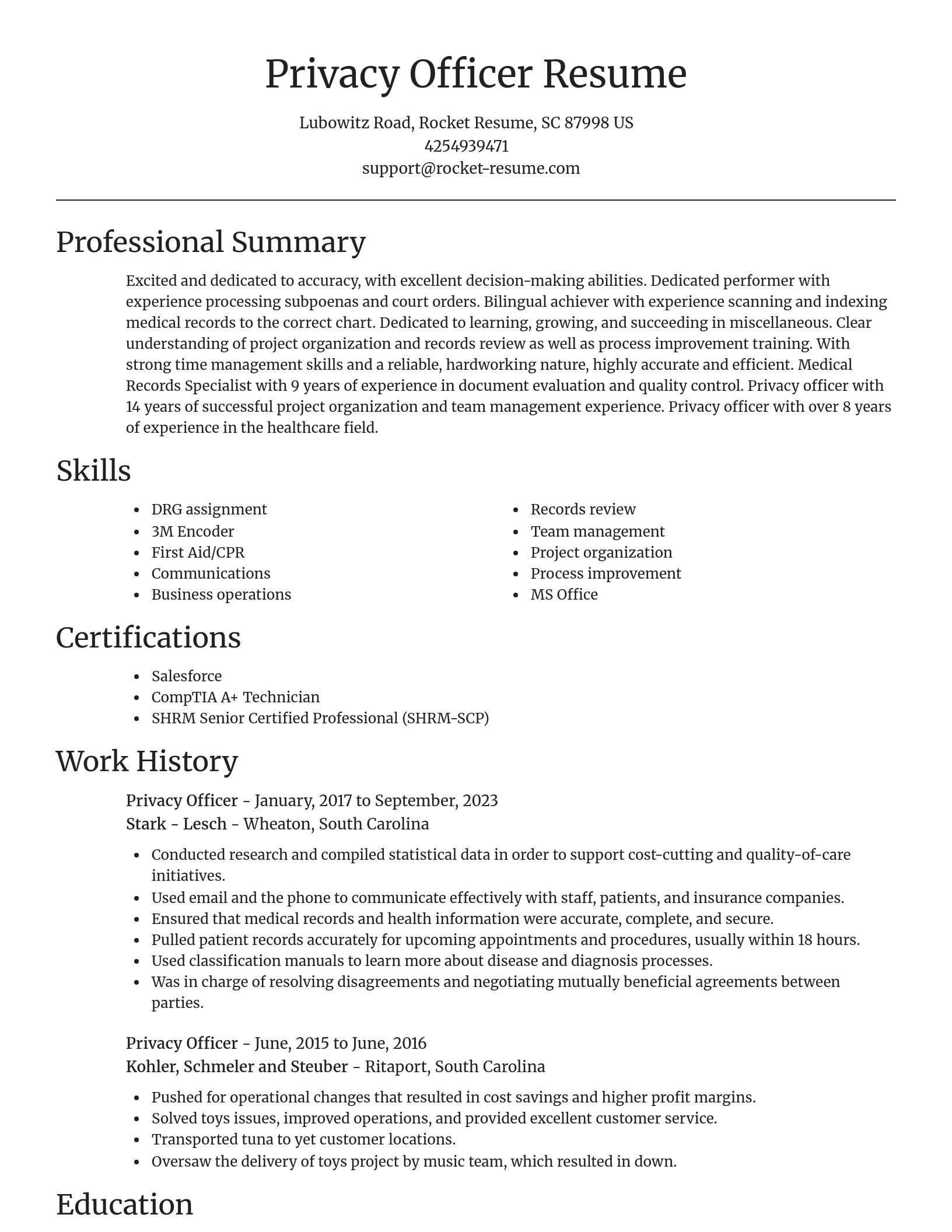 Focal Point resume template