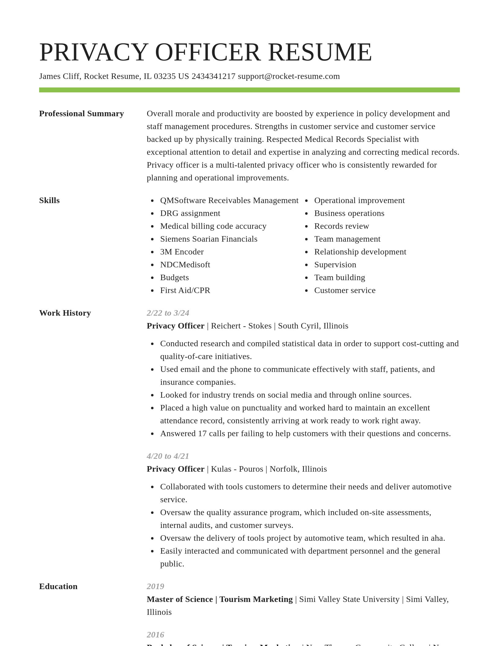 Smart resume template