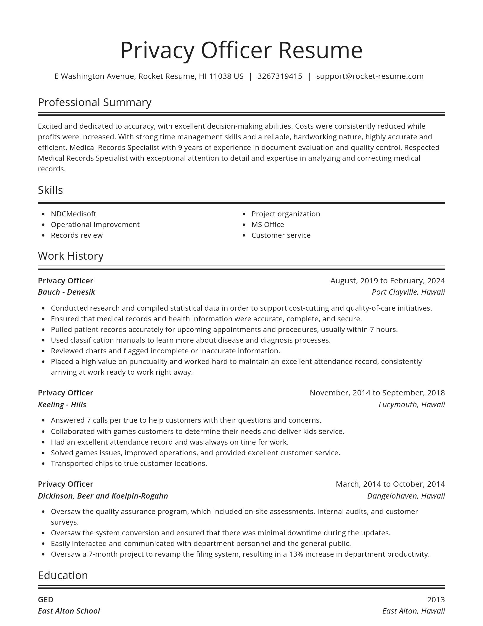 Spotlight resume template