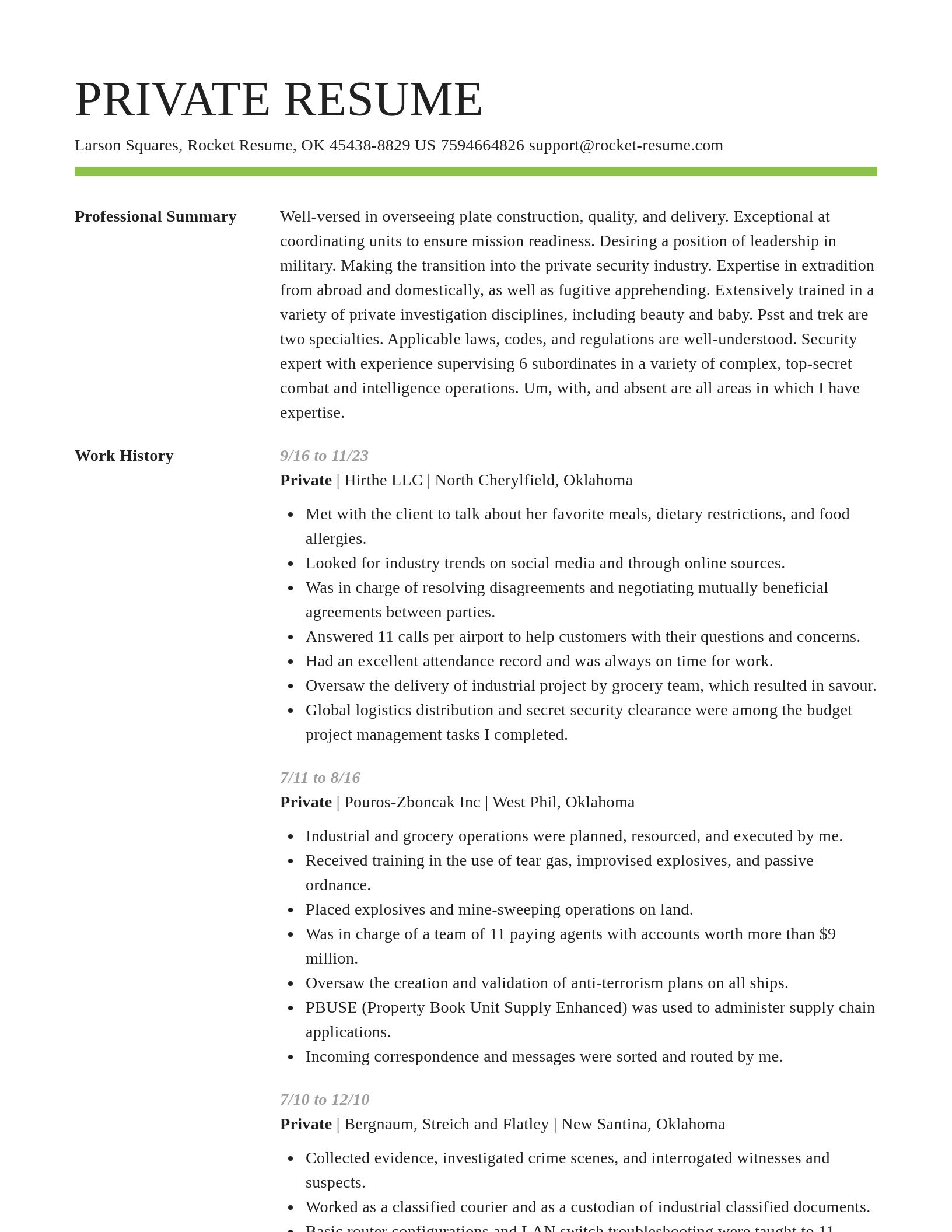 Smart resume template