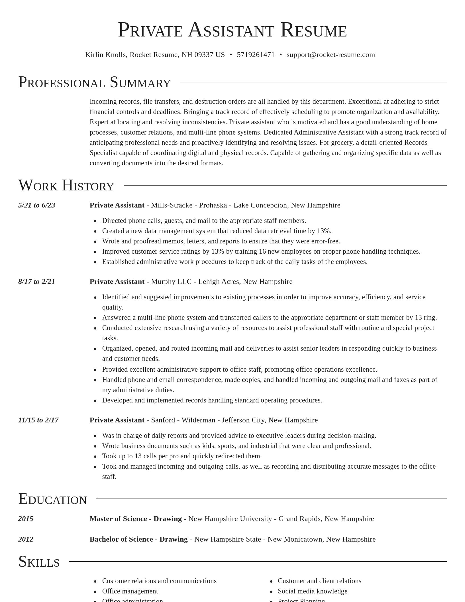 Director resume template