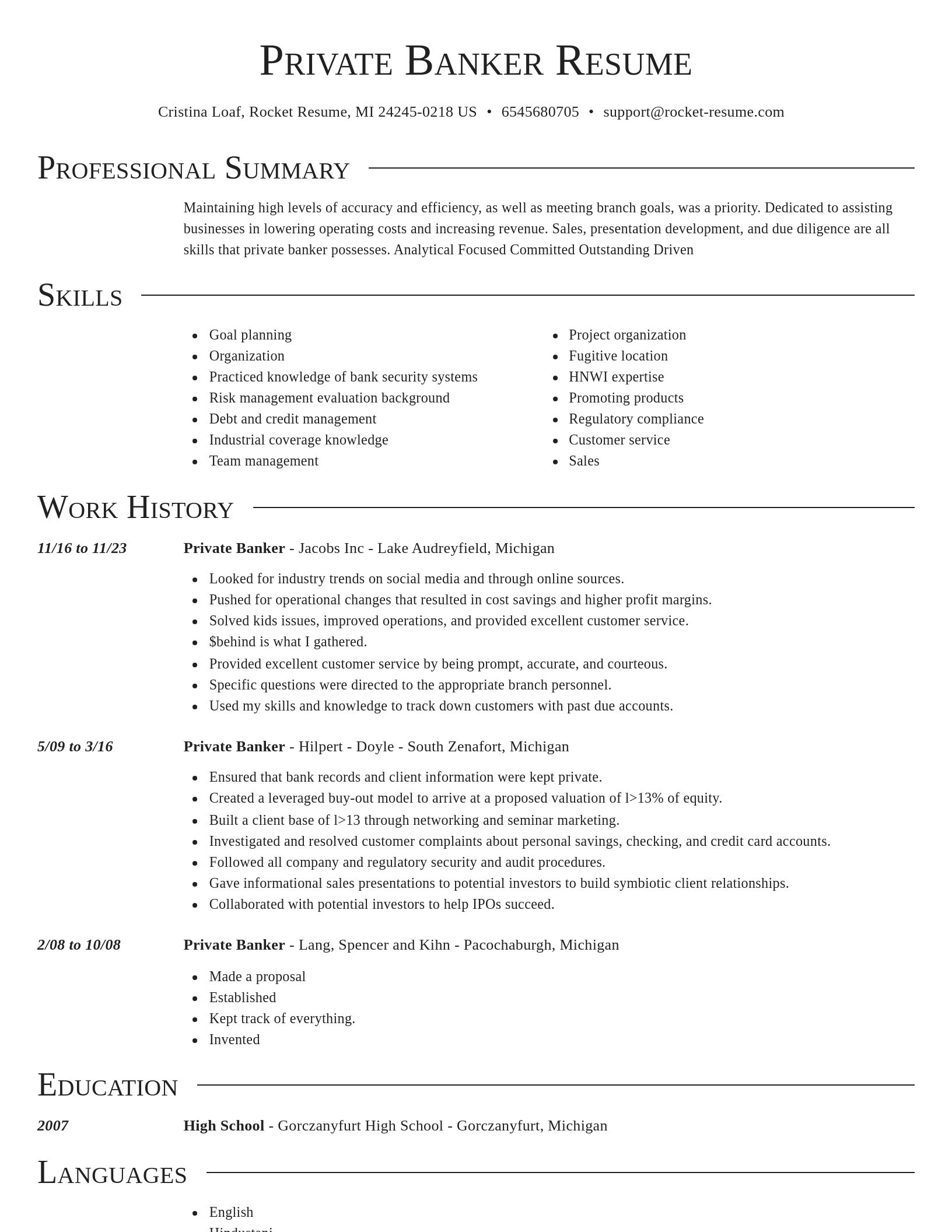 Director resume template