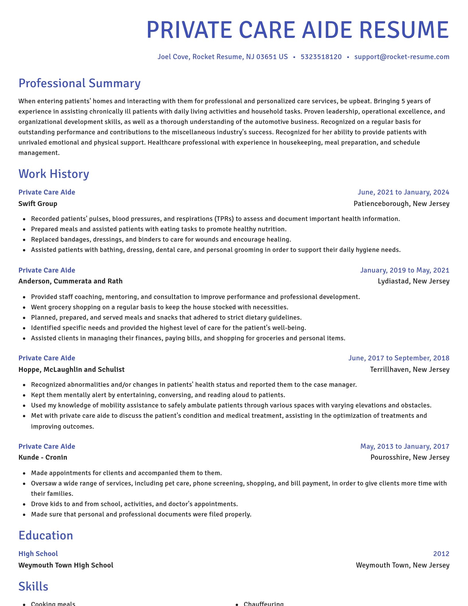 Novel resume template