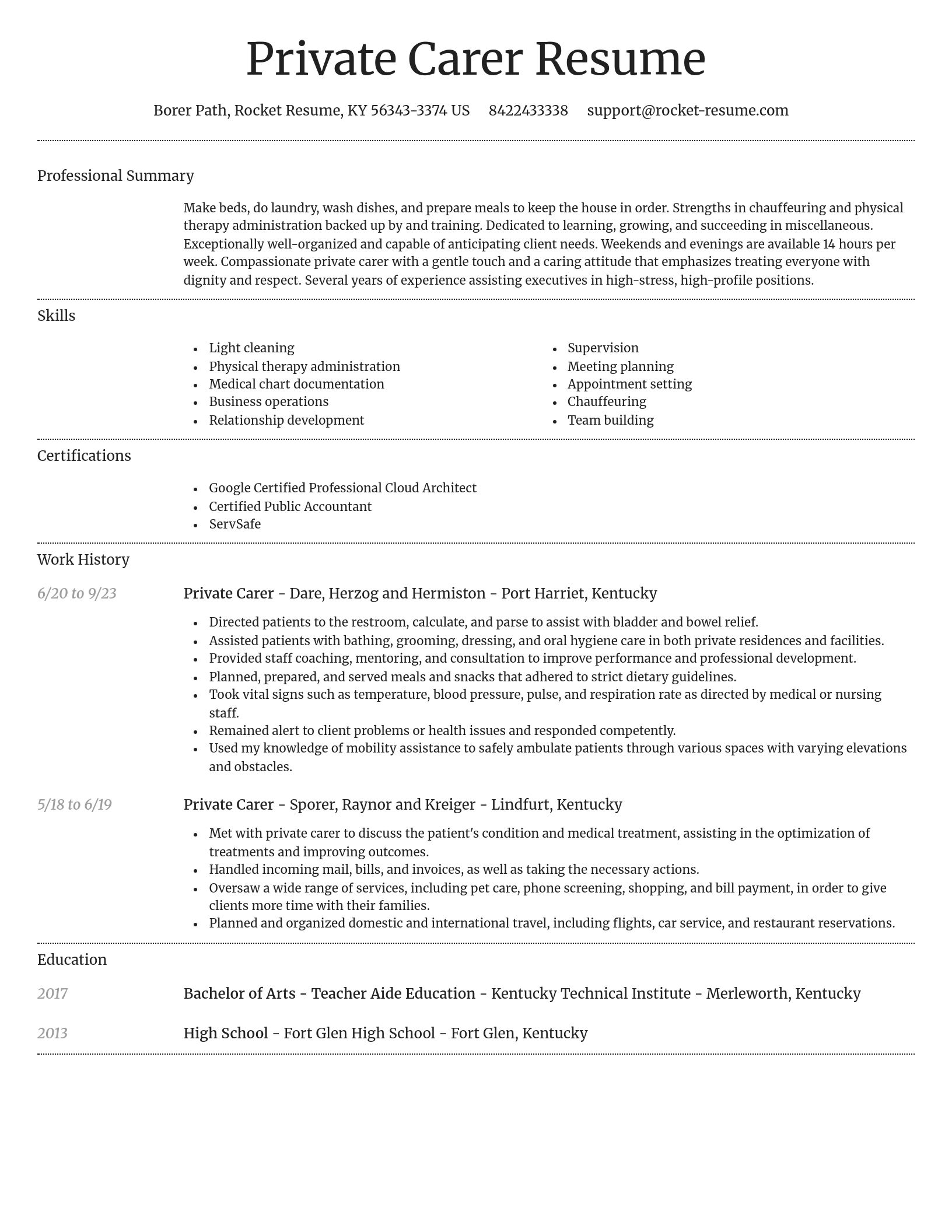 Dignified resume template