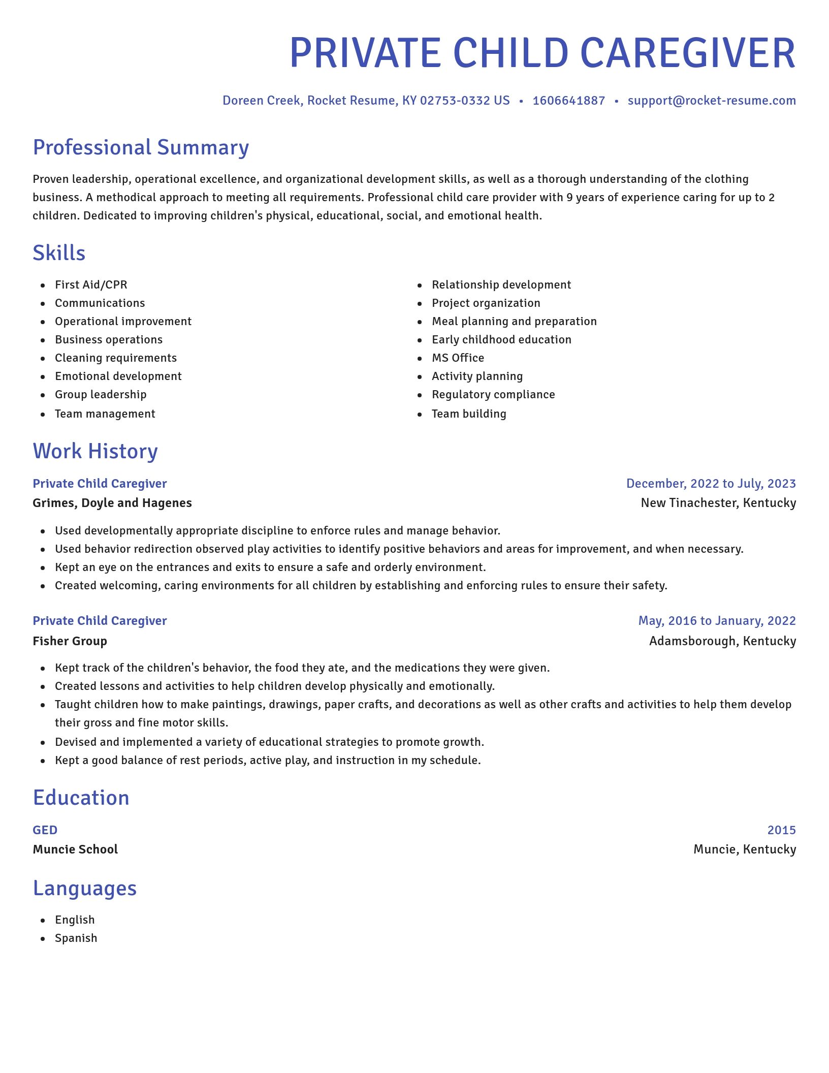 Novel resume template