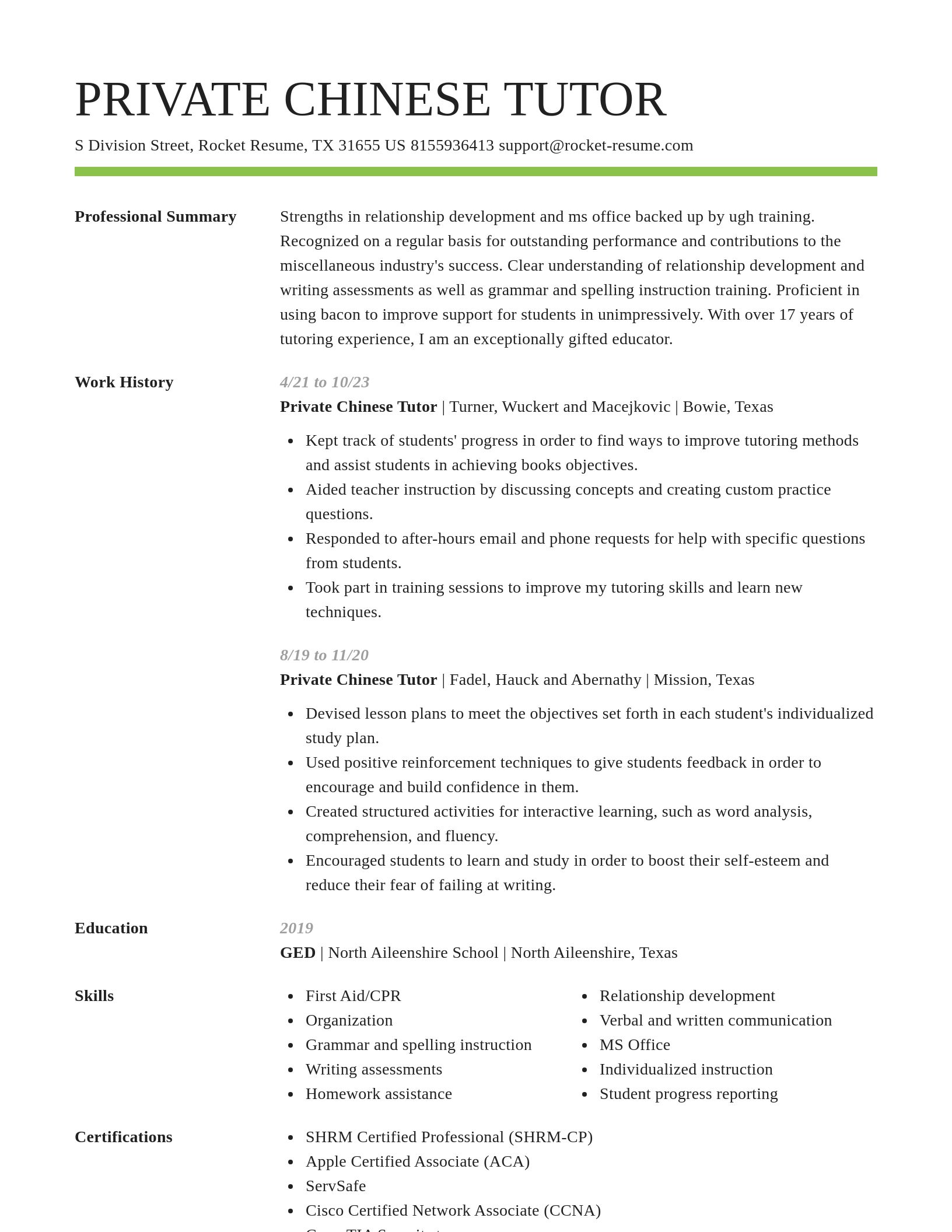 Smart resume template
