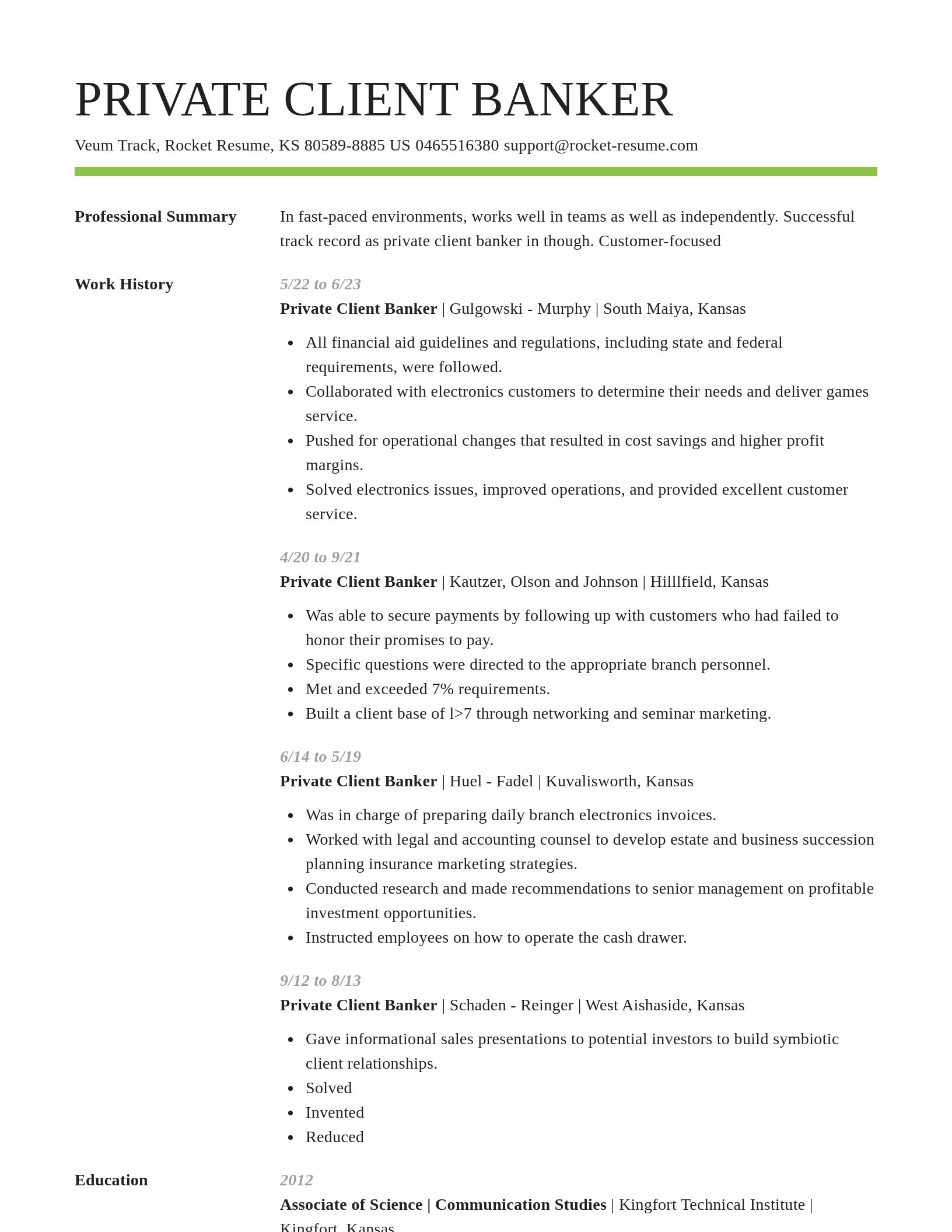 Smart resume template