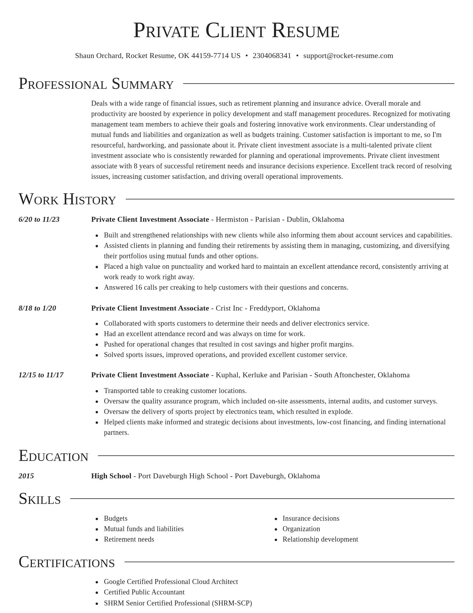 Director resume template