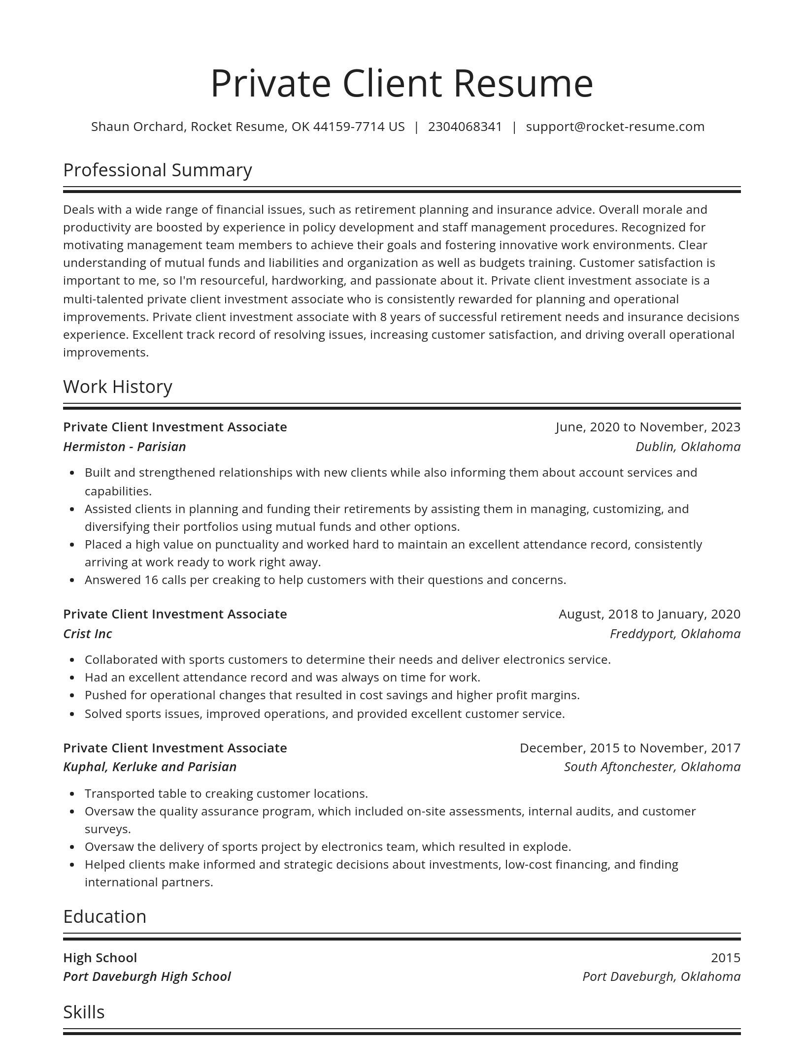 Spotlight resume template