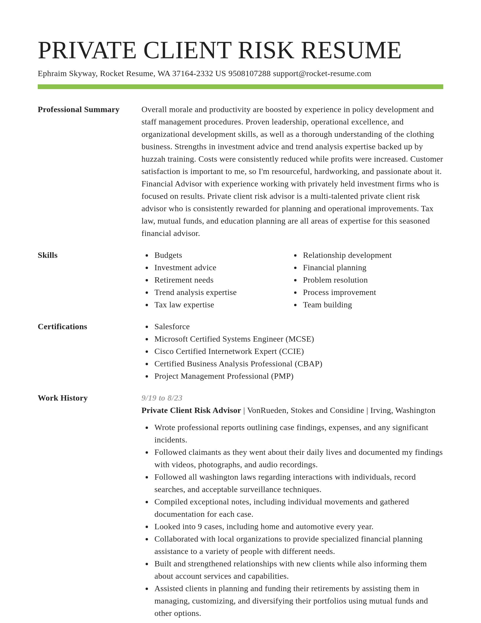Smart resume template