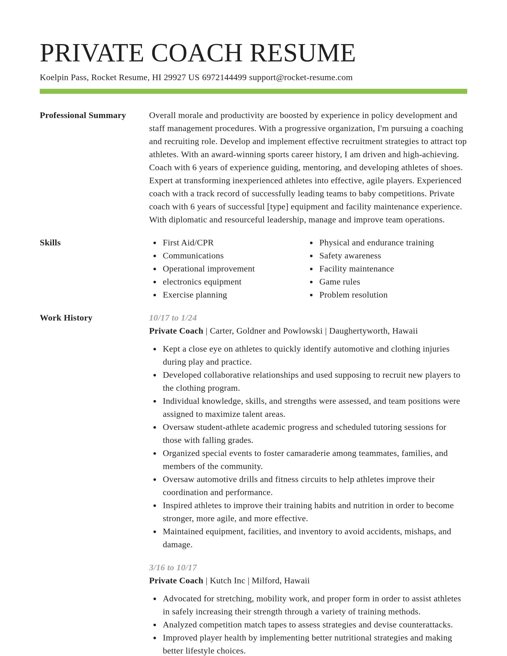 Smart resume template